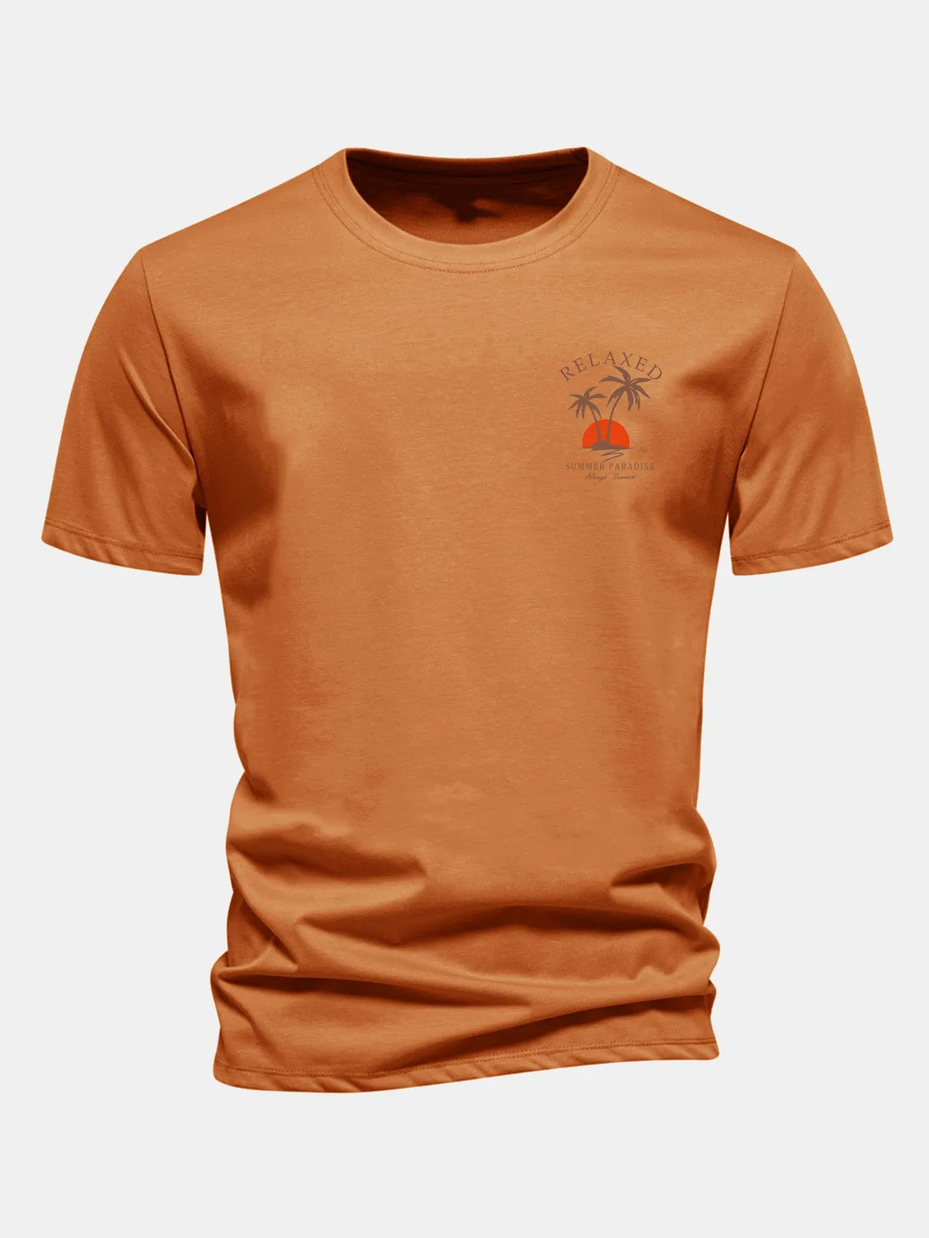Regular Fit Palm Tree Print Cotton T-Shirt sold by Hoooyi product image thumbnail 5