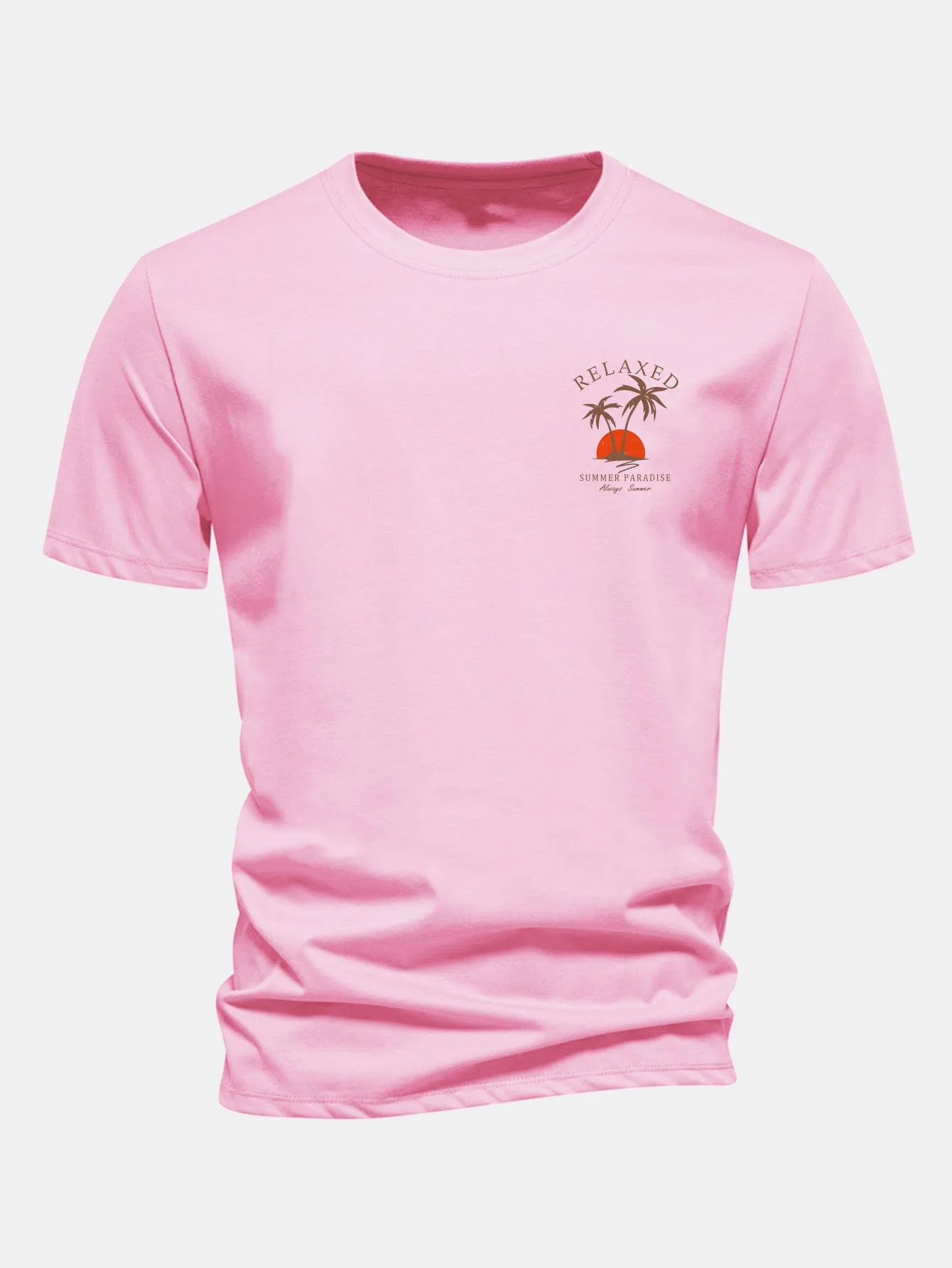 Regular Fit Palm Tree Print Cotton T-Shirt sold by Hoooyi product image thumbnail 4