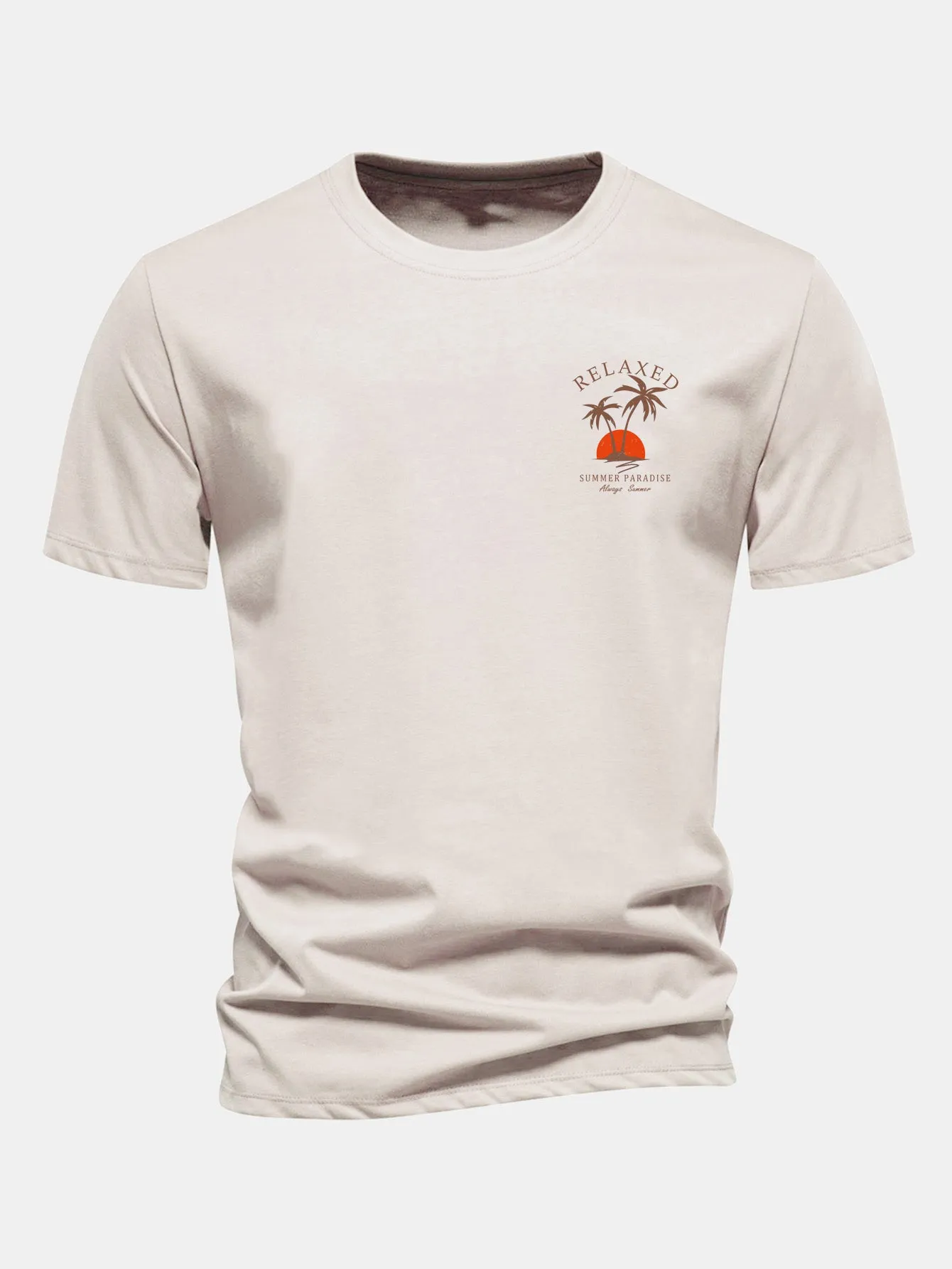 Regular Fit Palm Tree Print Cotton T-Shirt sold by Hoooyi product image thumbnail 2
