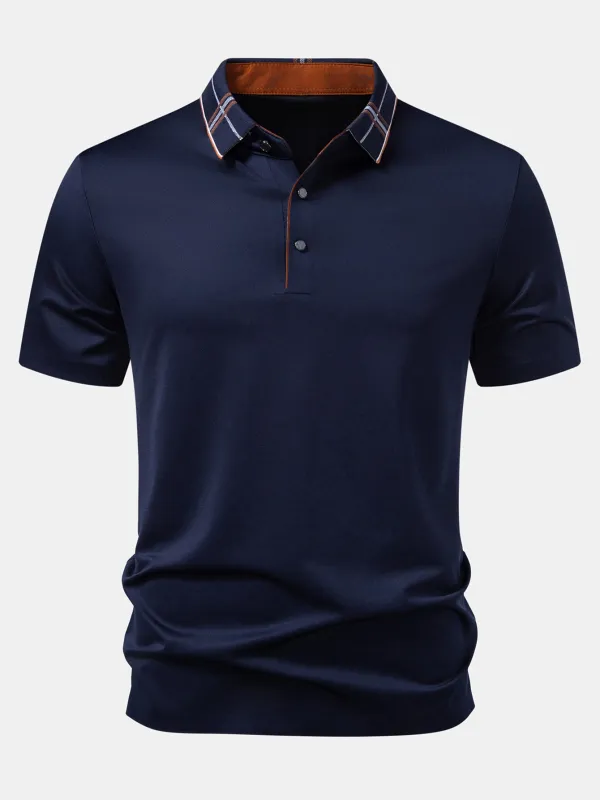 Plaid Collar Polo made by Hoooyi