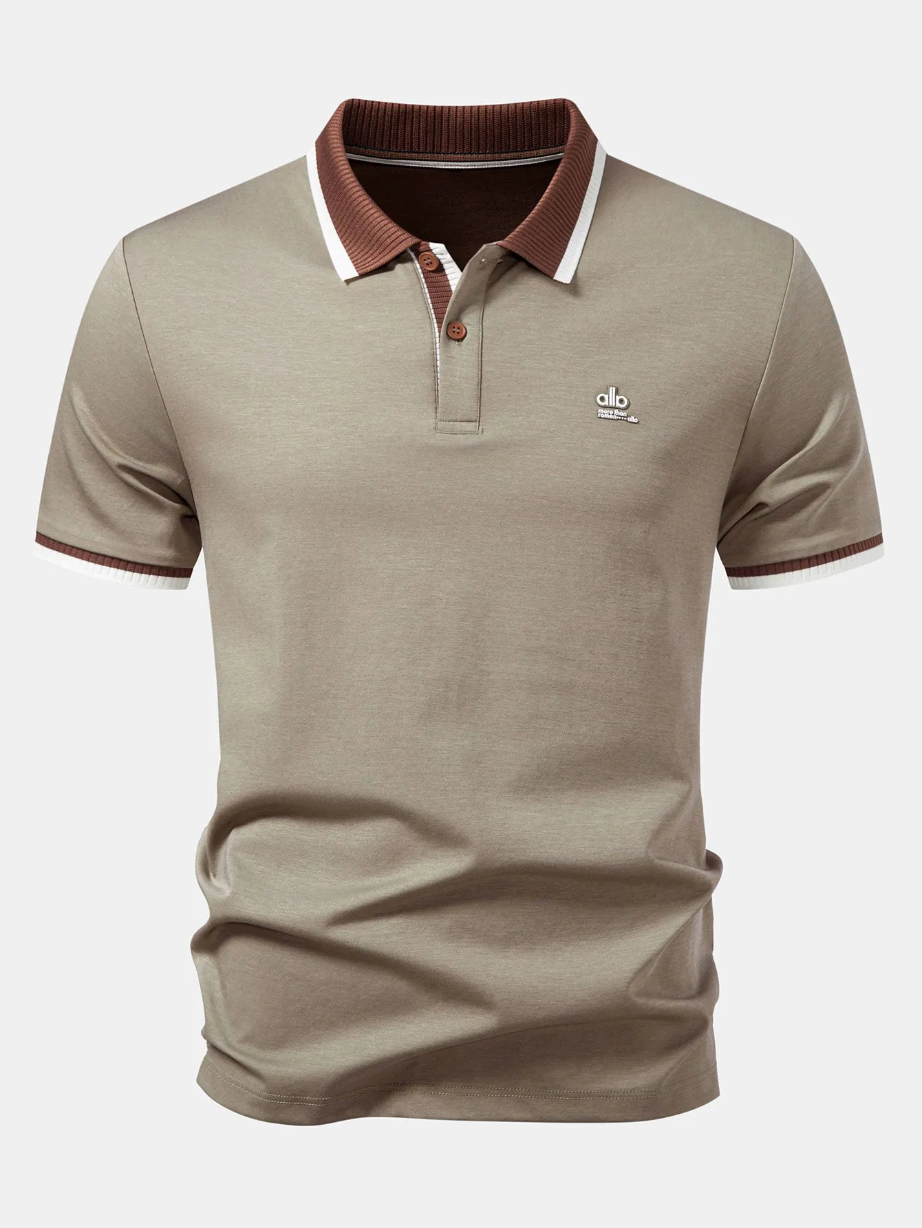Contrast Trim Polo & Slim Fit Tapered Trousers sold by Hoooyi product image thumbnail 5