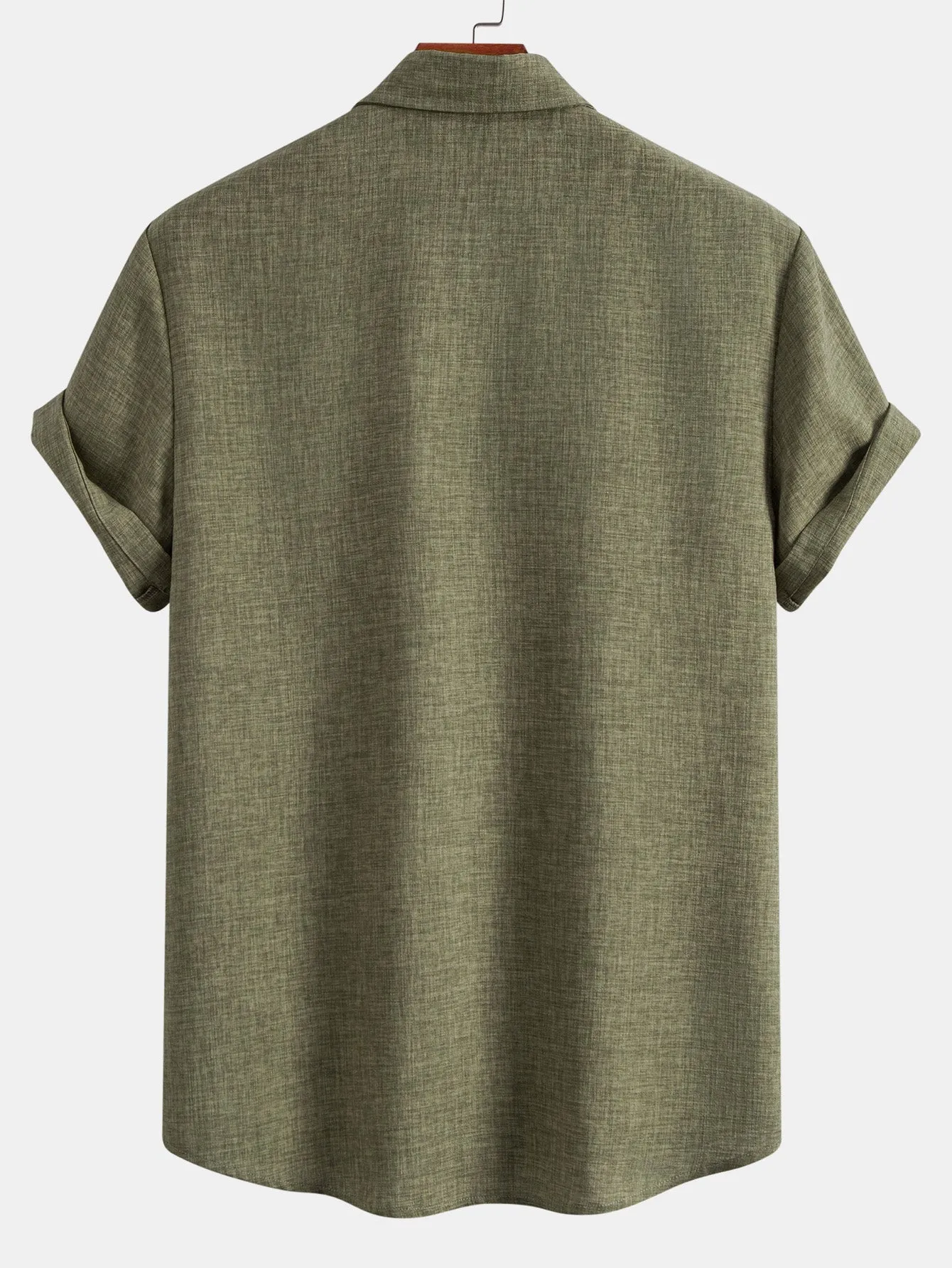 Linen Look Button Up Shirt & Crinkle Textured Drawstring 5" Shorts sold by Hoooyi product image thumbnail 5