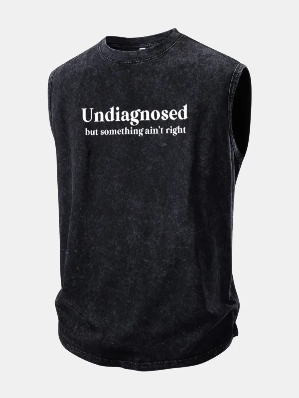 Undiagnosed Print Washed Distressed Tank Top made by Hoooyi