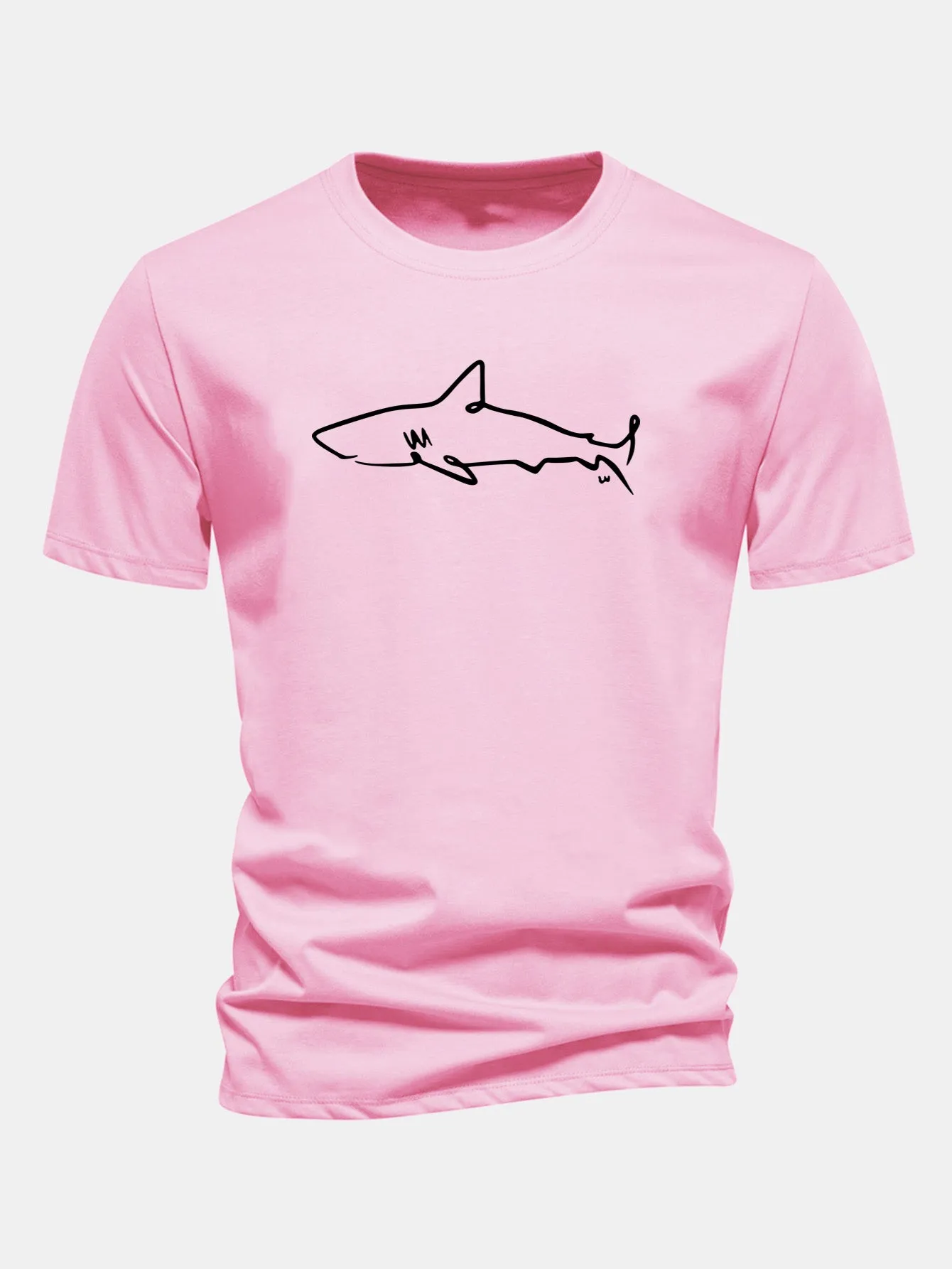 Regular Fit Shark Print Cotton T-Shirt sold by Hoooyi product image thumbnail 4
