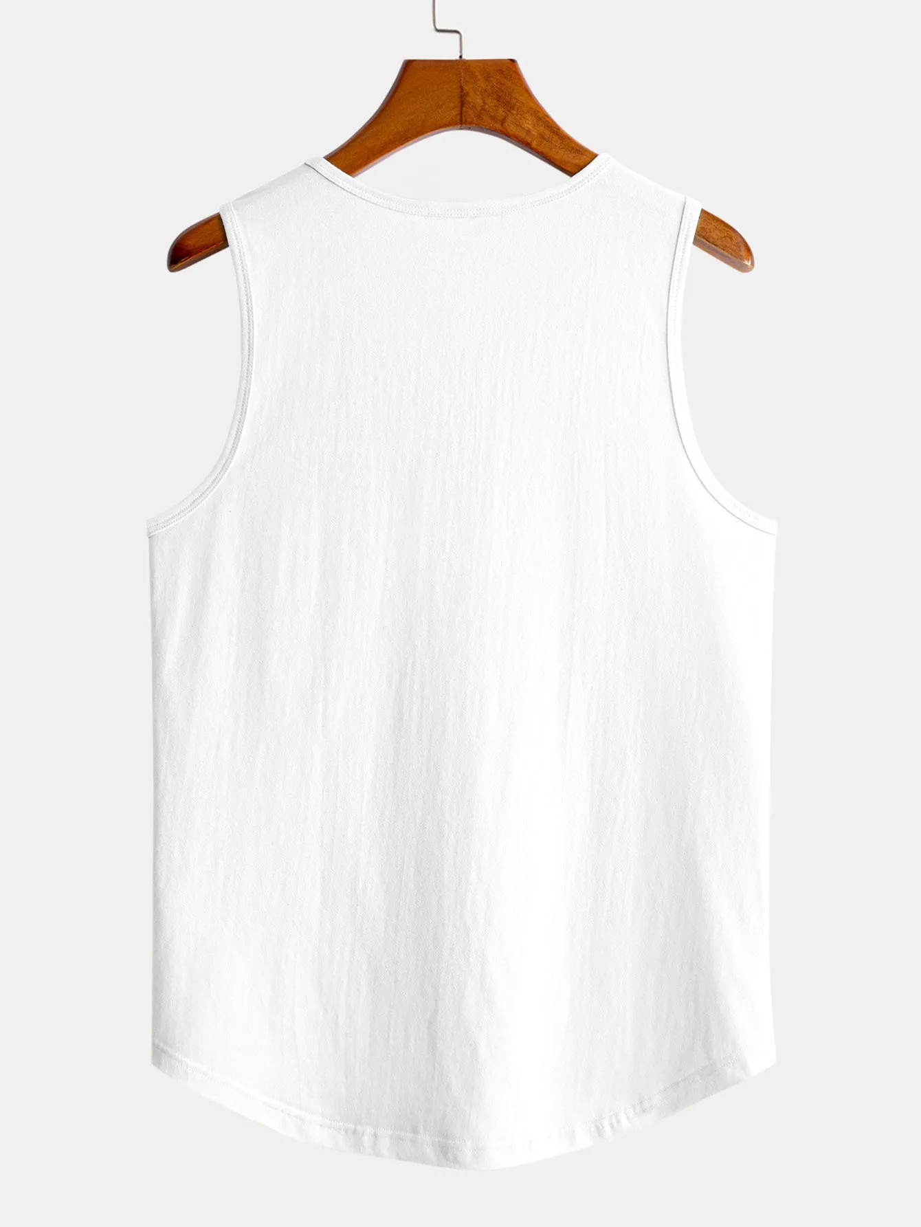 Do The Work Print Cotton Curved Hem Muscle Tank Top sold by Hoooyi product image thumbnail 2