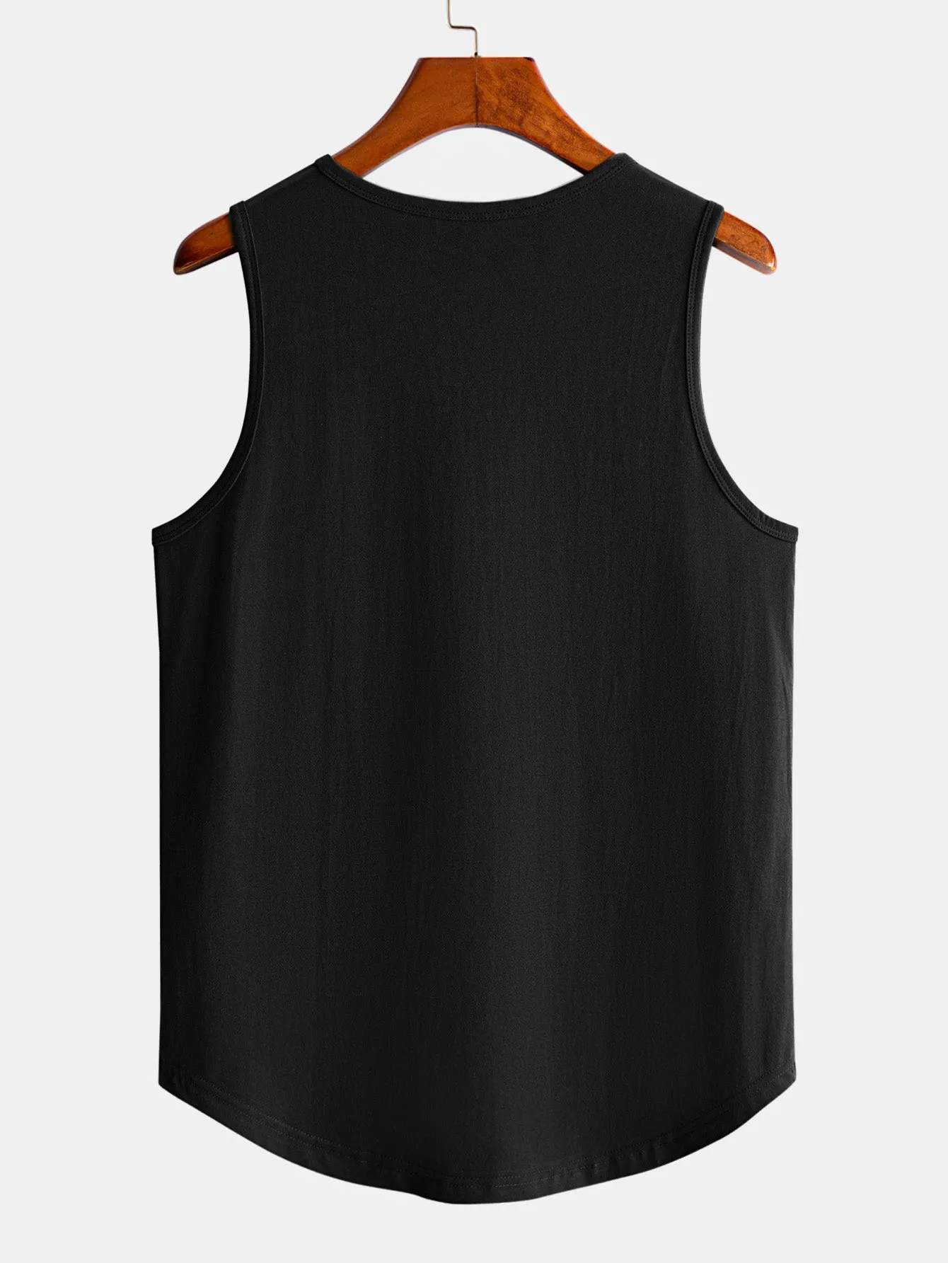 Do The Work Print Cotton Curved Hem Muscle Tank Top sold by Hoooyi product image thumbnail 4