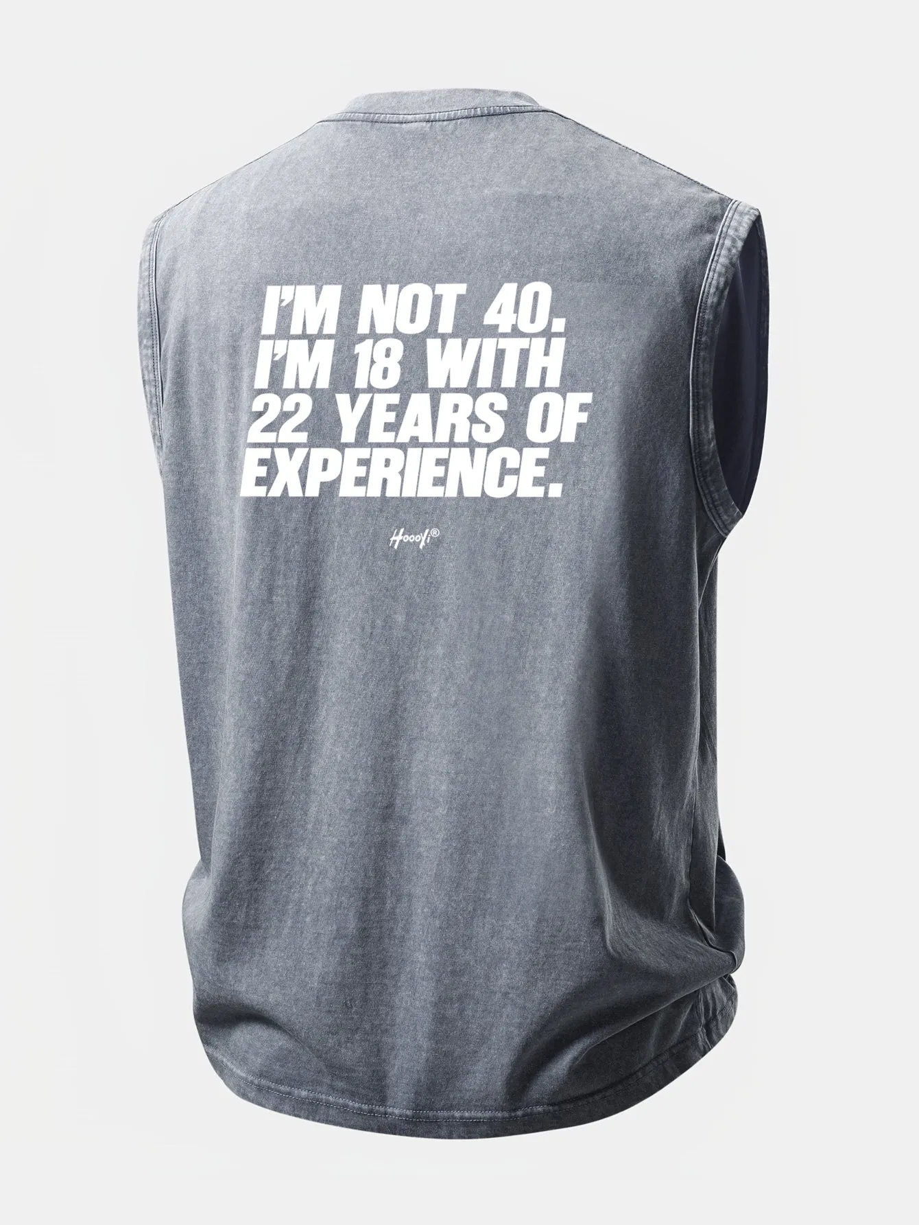 Slogan Back Print Washed Distressed Tank Top sold by Hoooyi product image thumbnail 5