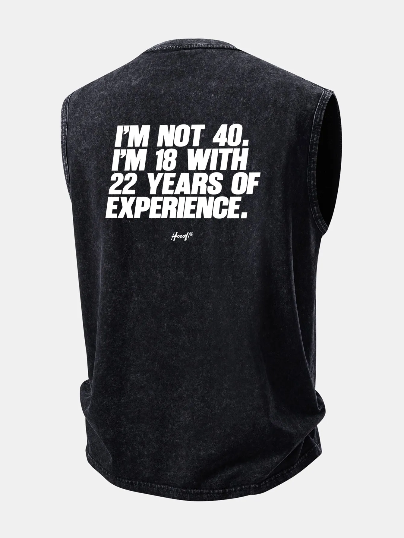 Slogan Back Print Washed Distressed Tank Top sold by Hoooyi product image thumbnail 3