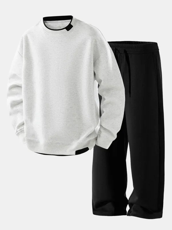 Relax Fit 2 In 1 Crew Neck Sweatshirt & Straight Leg Sweatpants made by Michael Costello