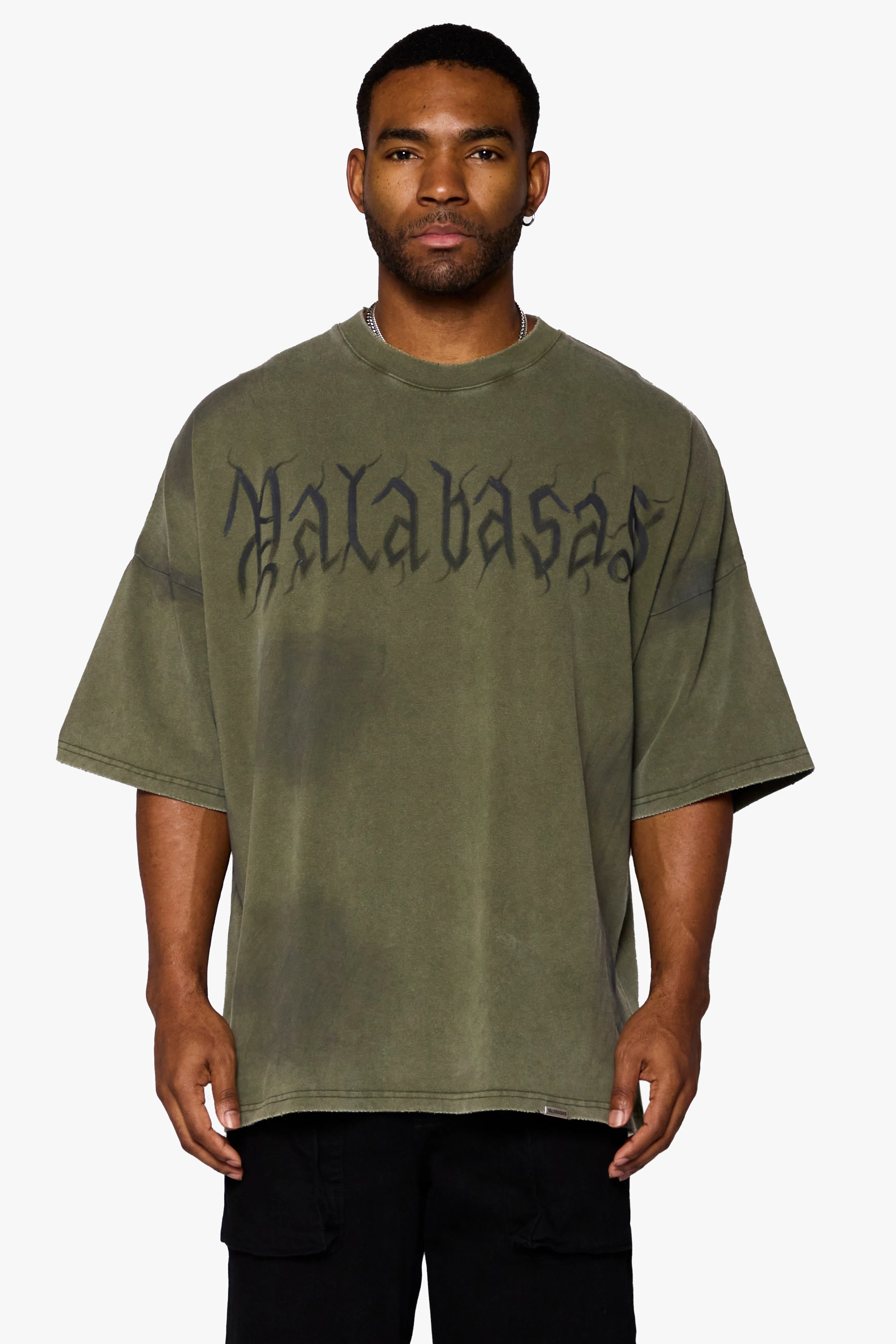"INKED ENELGANCE" OVERSIZED TEE VINTAGE OLIVE sold by valabasas product image thumbnail 2