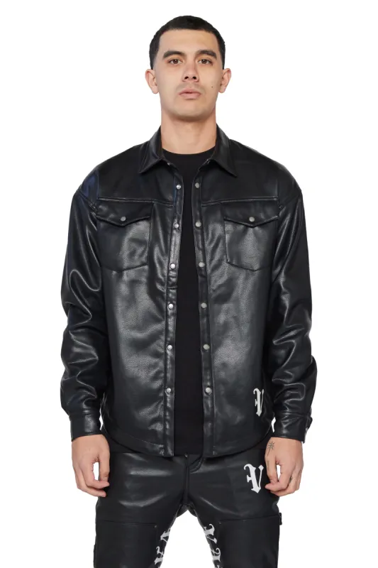 VALABASAS JACKET "SOLACE" BLACK LEATHER sold by valabasas