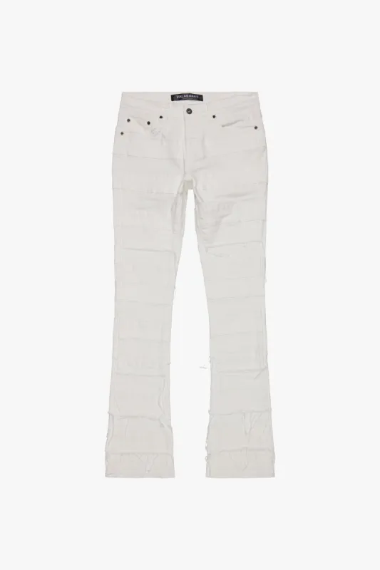 "PHOENIX" WHITE STACKED FLARE JEAN sold by valabasas