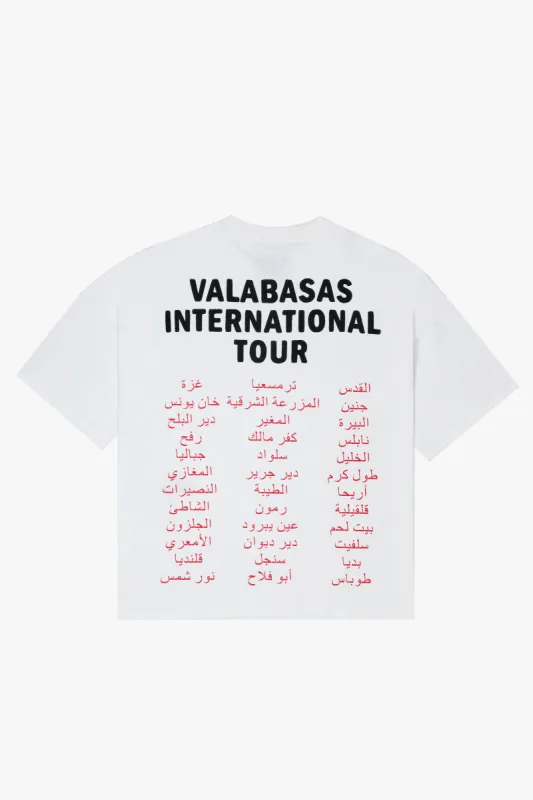 "JOURNEY" WHITE/RED OVERSIZED TEE sold by valabasas