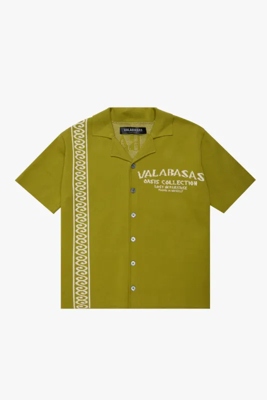 "LOS PALMAS" BUTTON-DOWN GREEN made by valabasas
