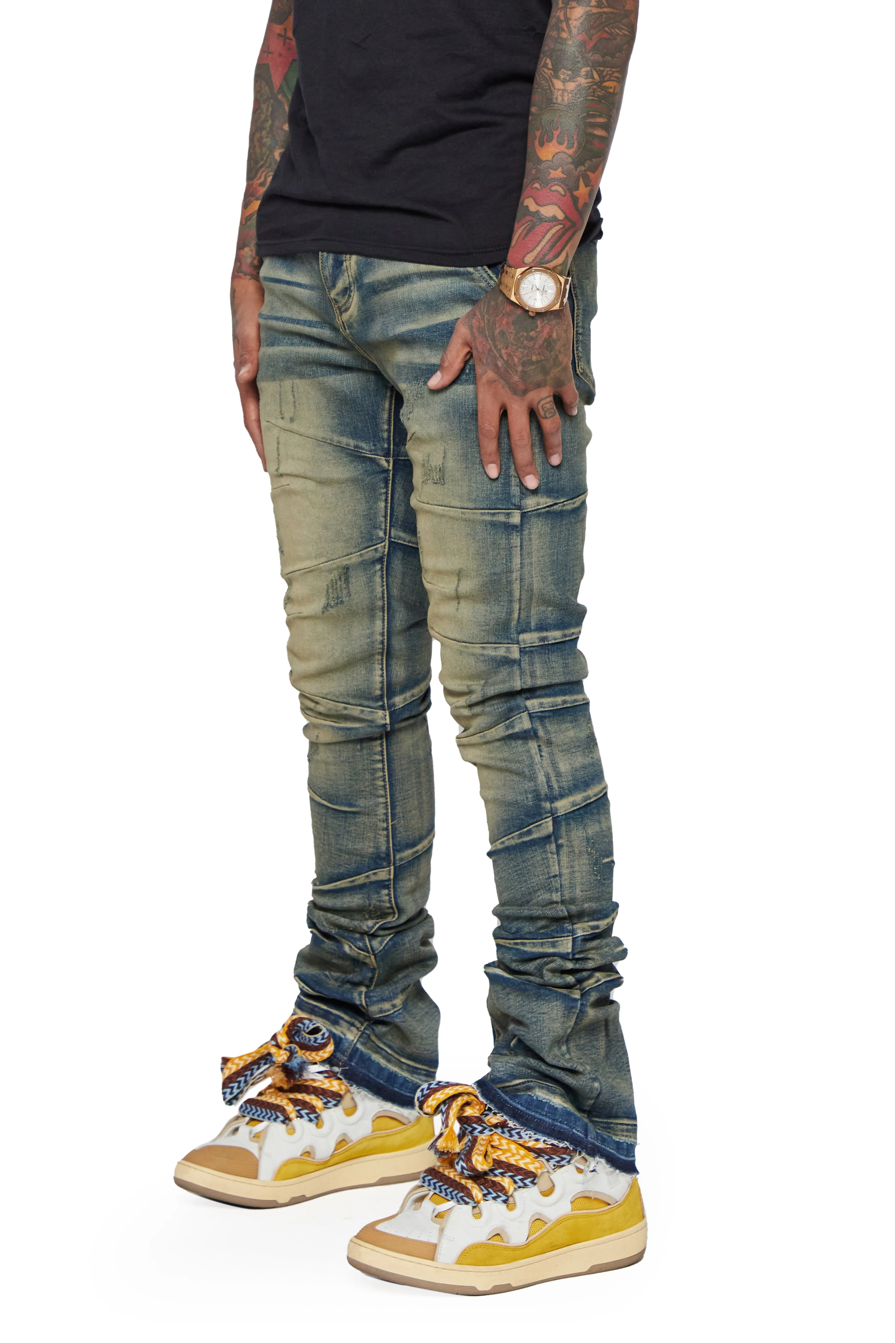 "WEST” Vintage wash Stacked Flare Jean sold by valabasas product image thumbnail 5