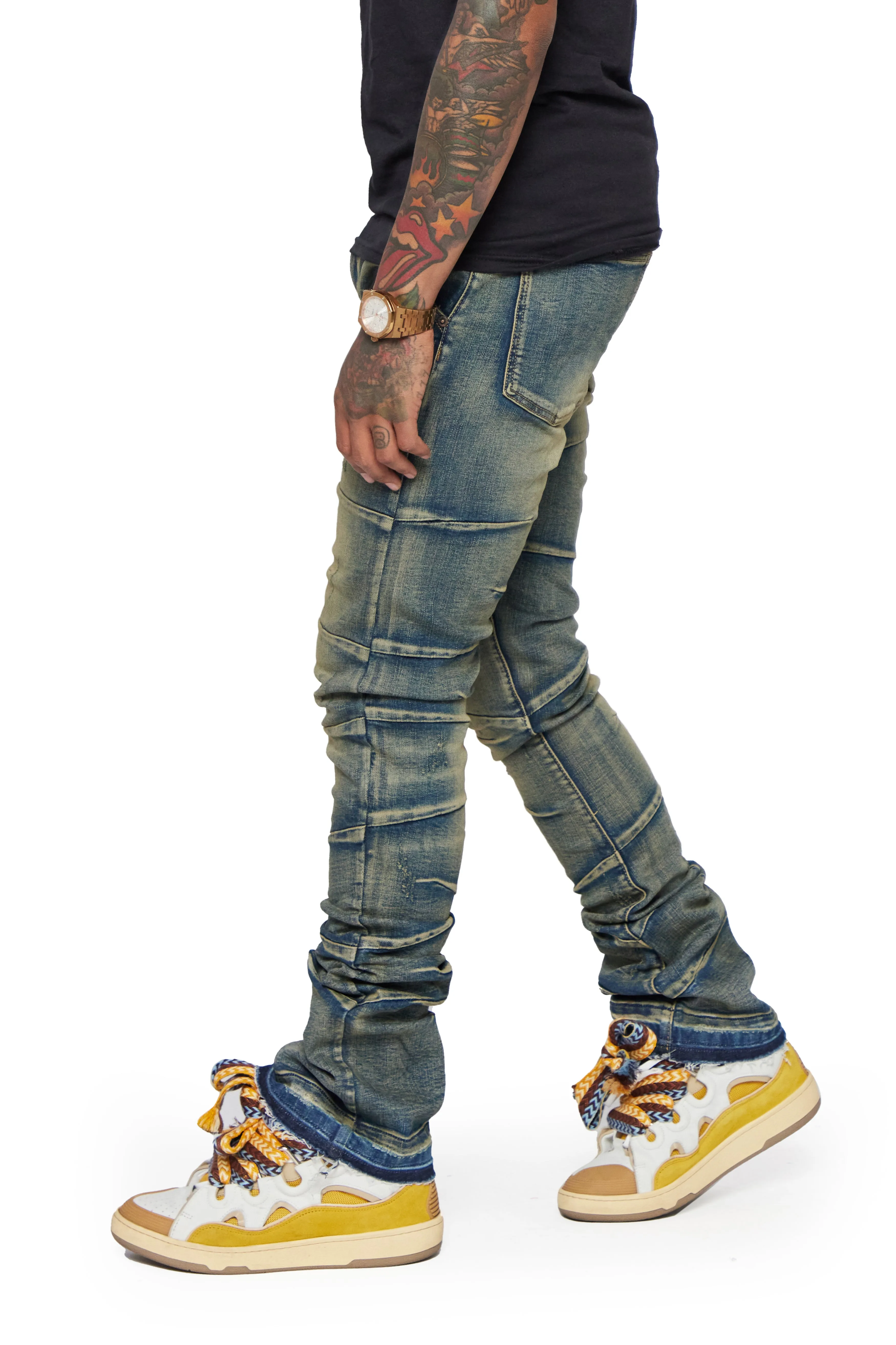 "WEST” Vintage wash Stacked Flare Jean sold by valabasas product image thumbnail 2