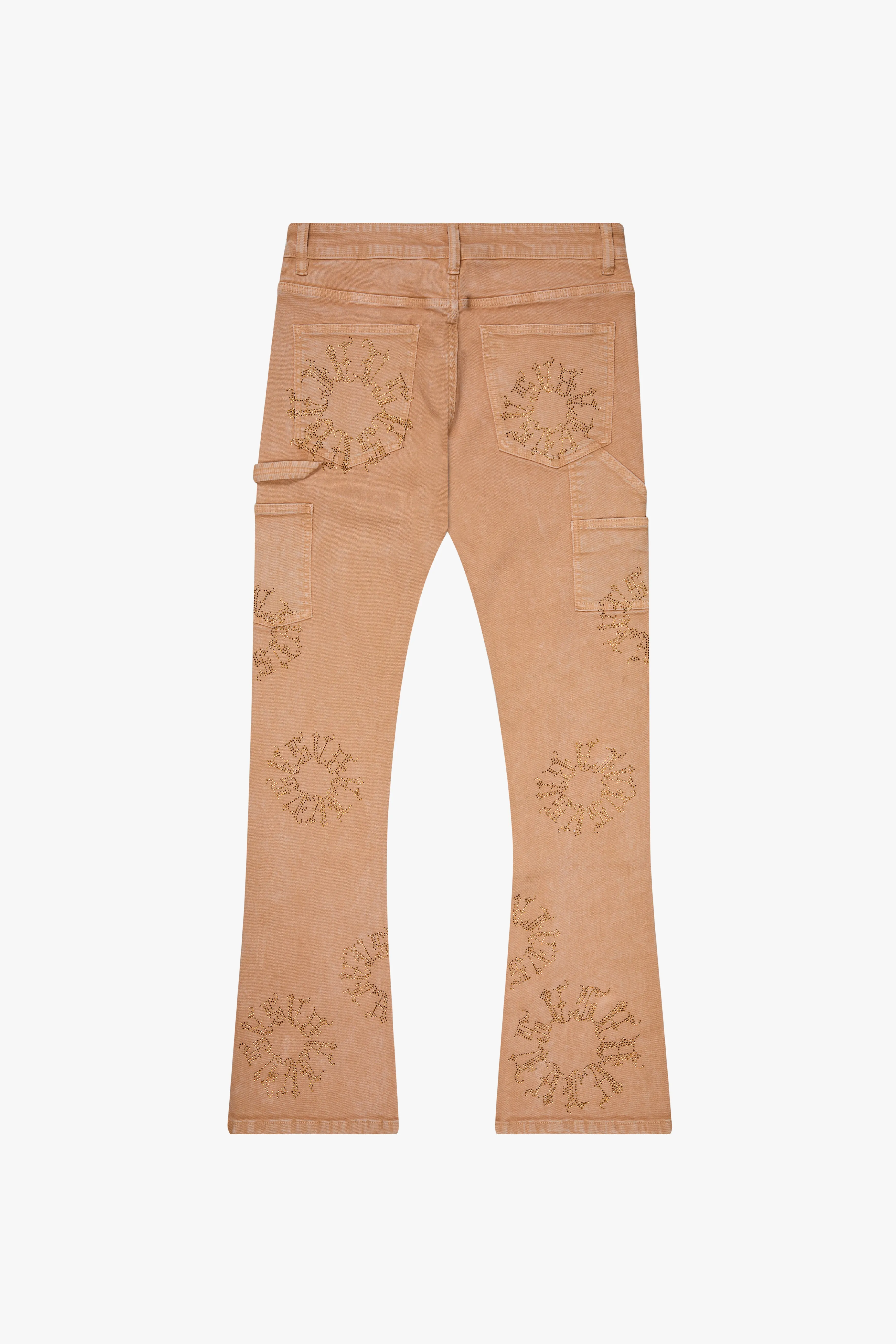 "RINGER” STACKED FLARE JEAN KHAKI sold by valabasas product image thumbnail 4