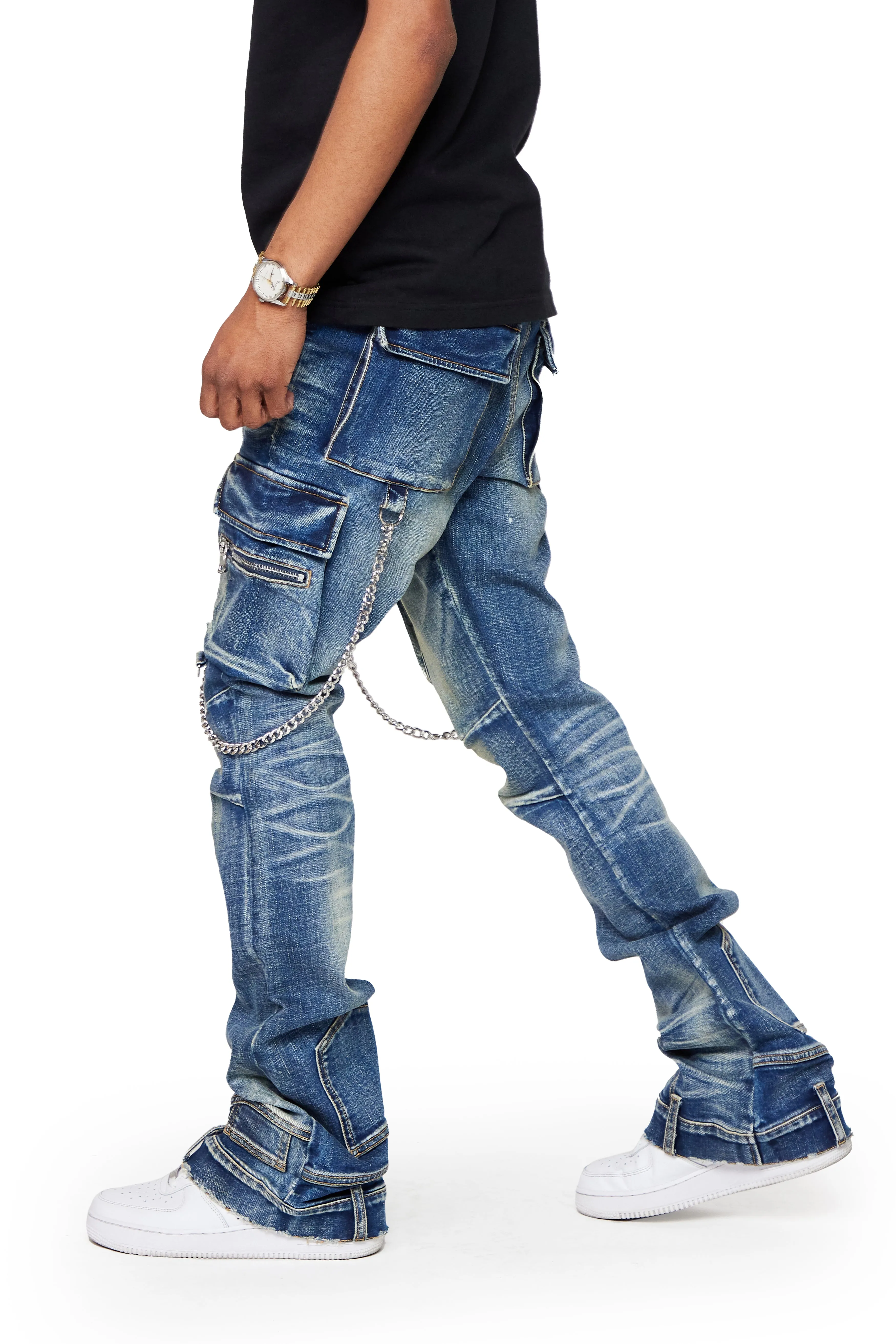 "AURA" LIGHT WASHED STACKED FLARE JEAN sold by valabasas product image thumbnail 2