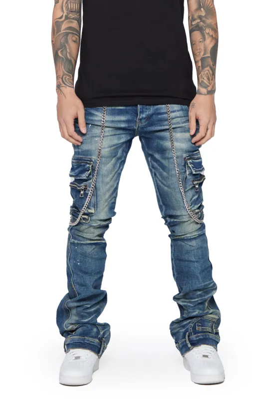 "AURA" LIGHT WASHED STACKED FLARE JEAN sold by valabasas