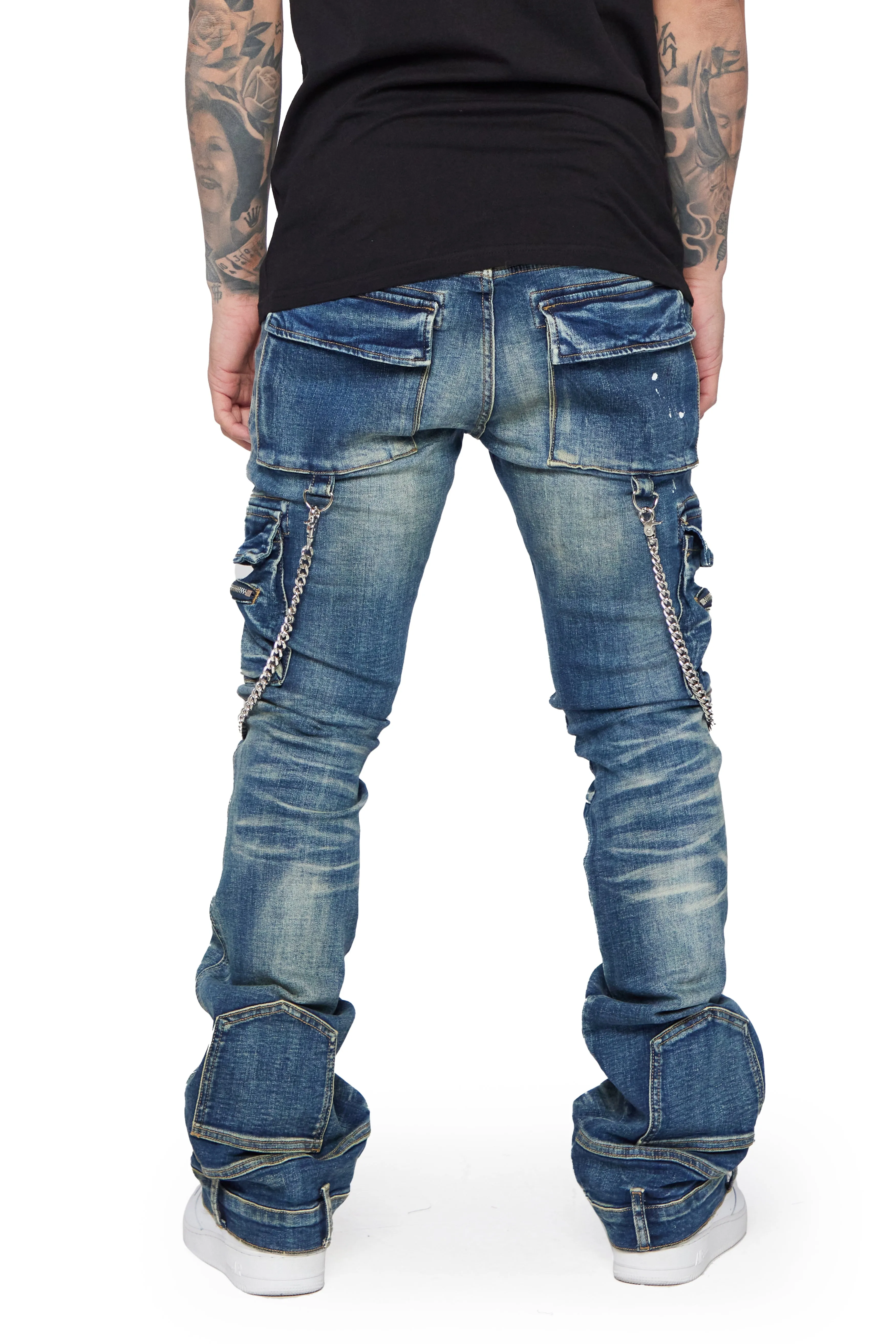 "AURA" LIGHT WASHED STACKED FLARE JEAN sold by valabasas product image thumbnail 5