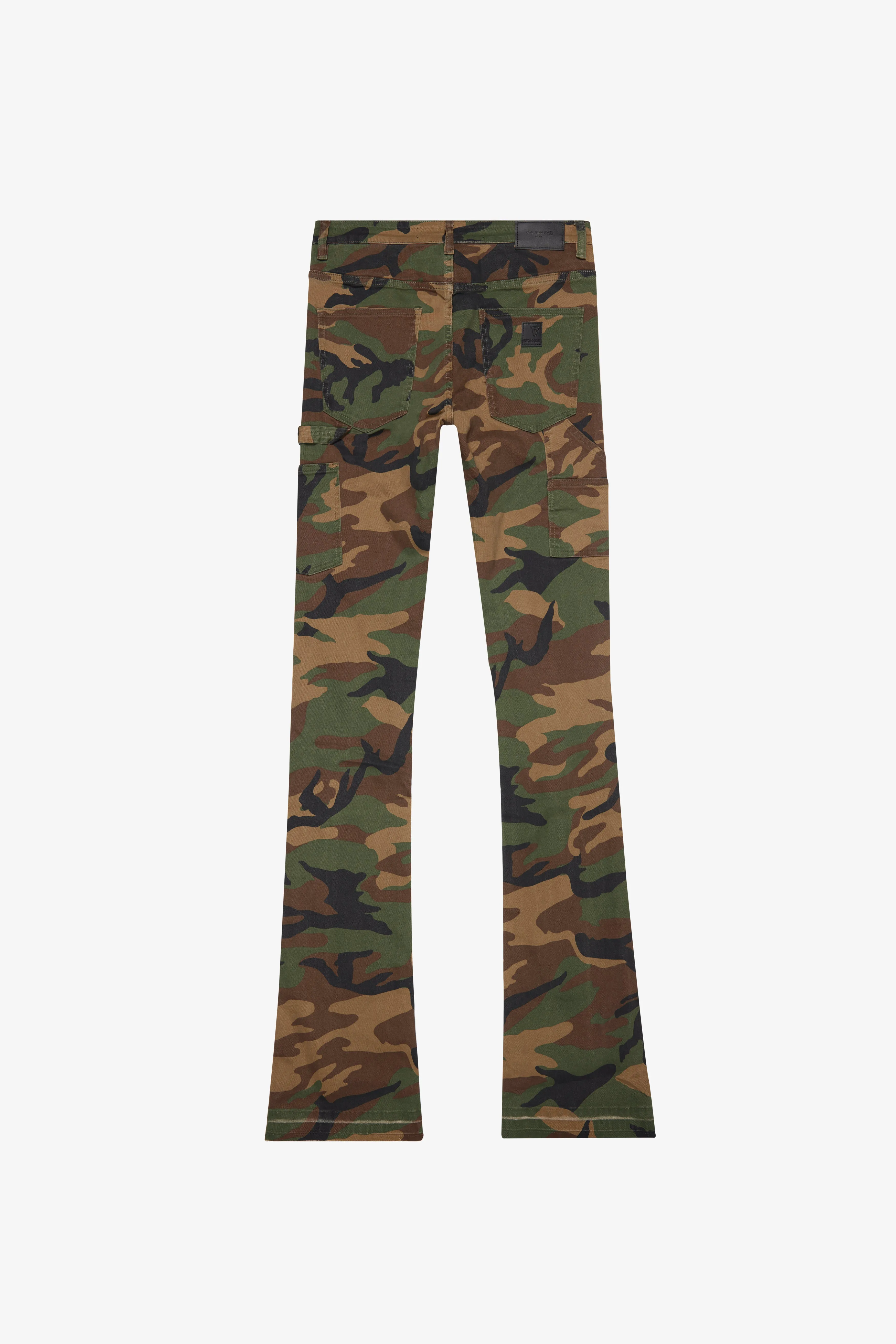 "MR. EXTENDO" FOILAGE GREEN STACKED FLARE JEAN sold by valabasas product image thumbnail 3