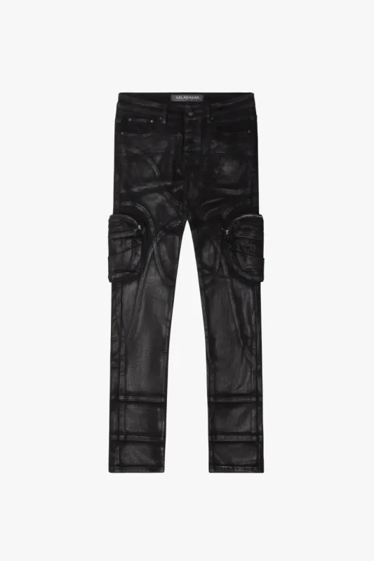 "KNEEBOARD" BLACK SKINNY JEAN sold by valabasas