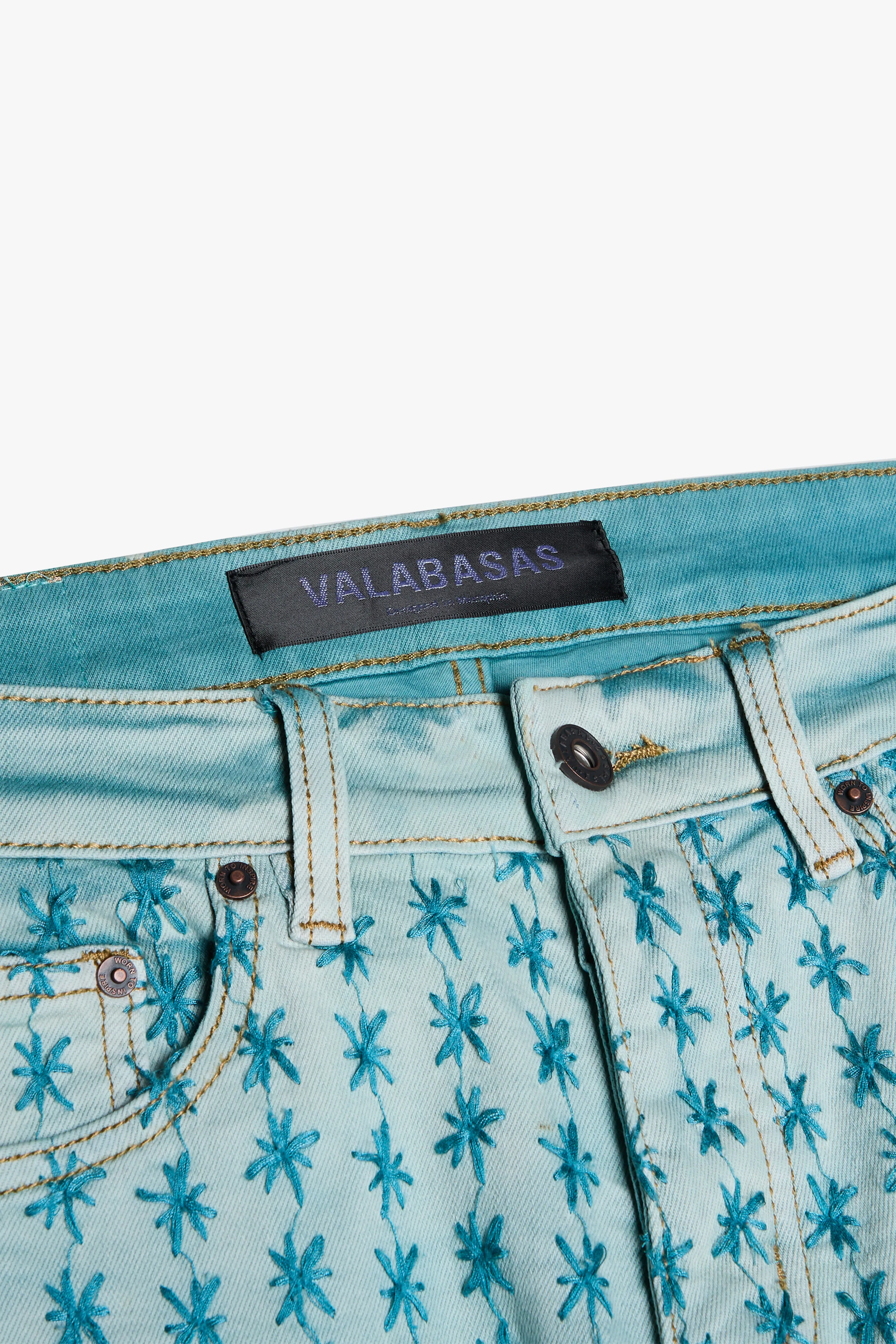 "ASTERISK" STACKED FLARE LT.BLUE/BLUE sold by valabasas product image thumbnail 3