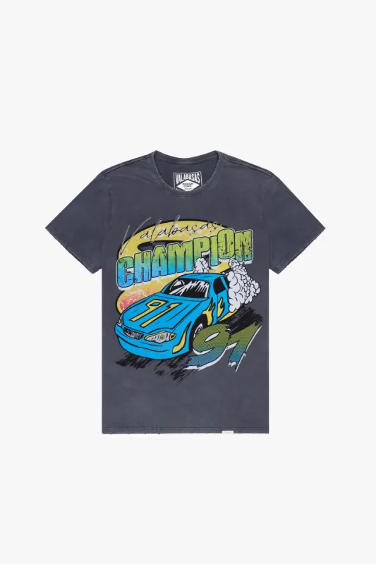 "LANES" VINTAGE GREY TEE sold by valabasas