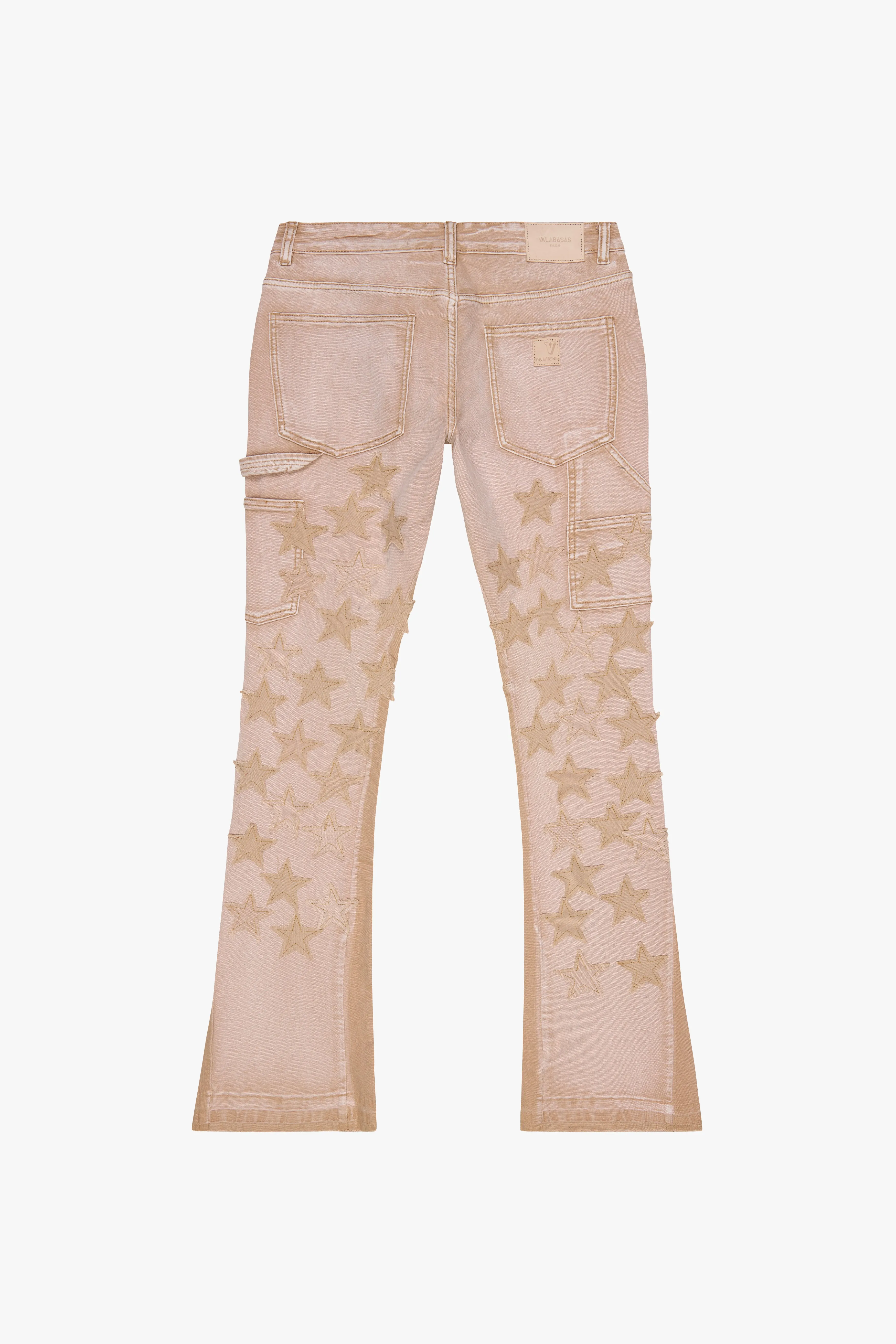 "V-STARS” STACKED FLARE JEAN LIGHT BROWN WASH/KHAKI sold by valabasas product image thumbnail 3