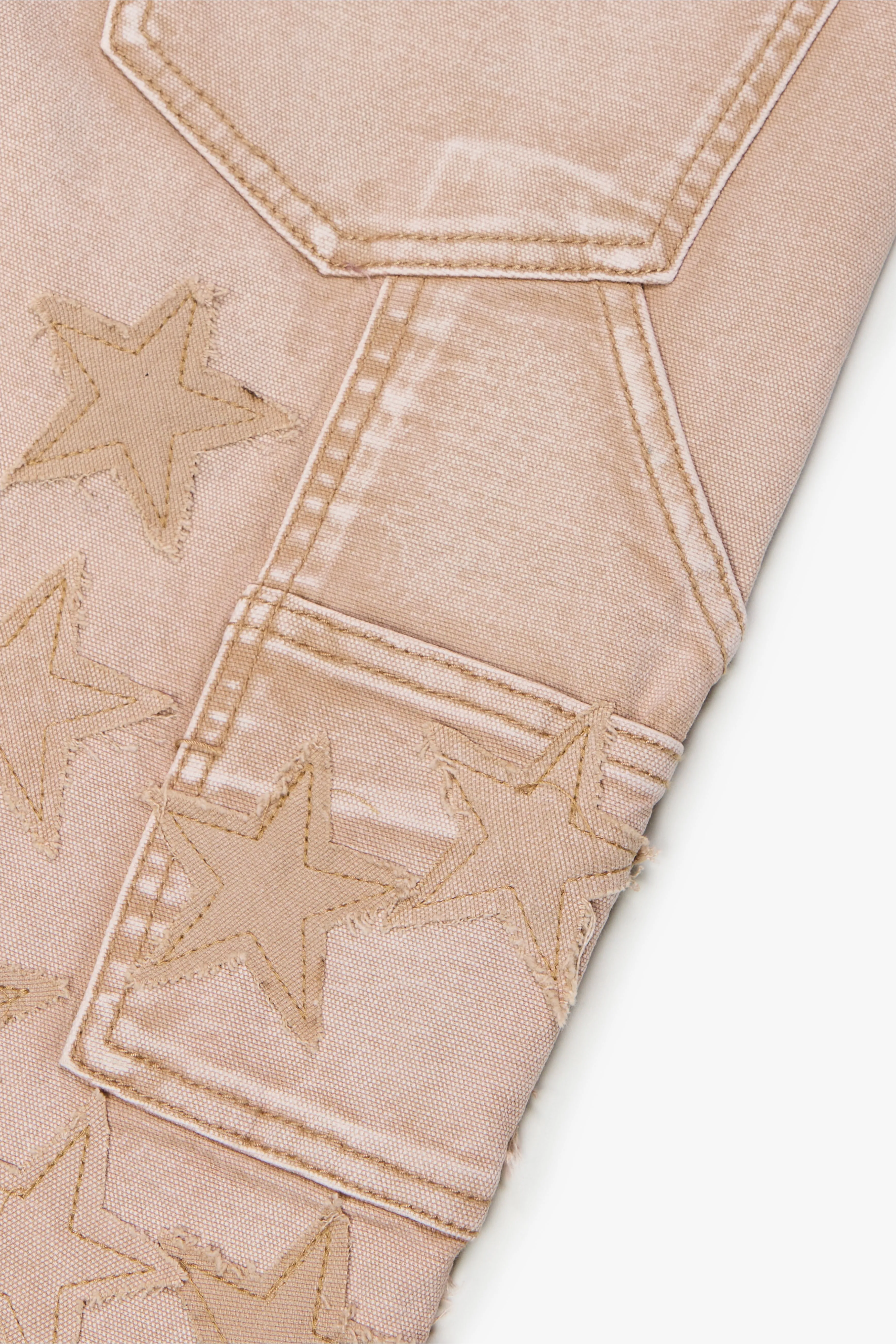"V-STARS” STACKED FLARE JEAN LIGHT BROWN WASH/KHAKI sold by valabasas product image thumbnail 4