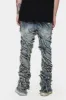 "GRIT” DARK BLUE STACKED FLARE JEAN sold by valabasas