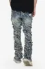 "GRIT” DARK BLUE STACKED FLARE JEAN sold by valabasas
