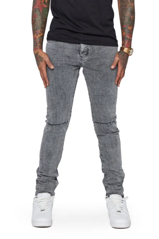 "MR CLEAN” LT.GREY WASHED SKINNY JEAN sold by valabasas