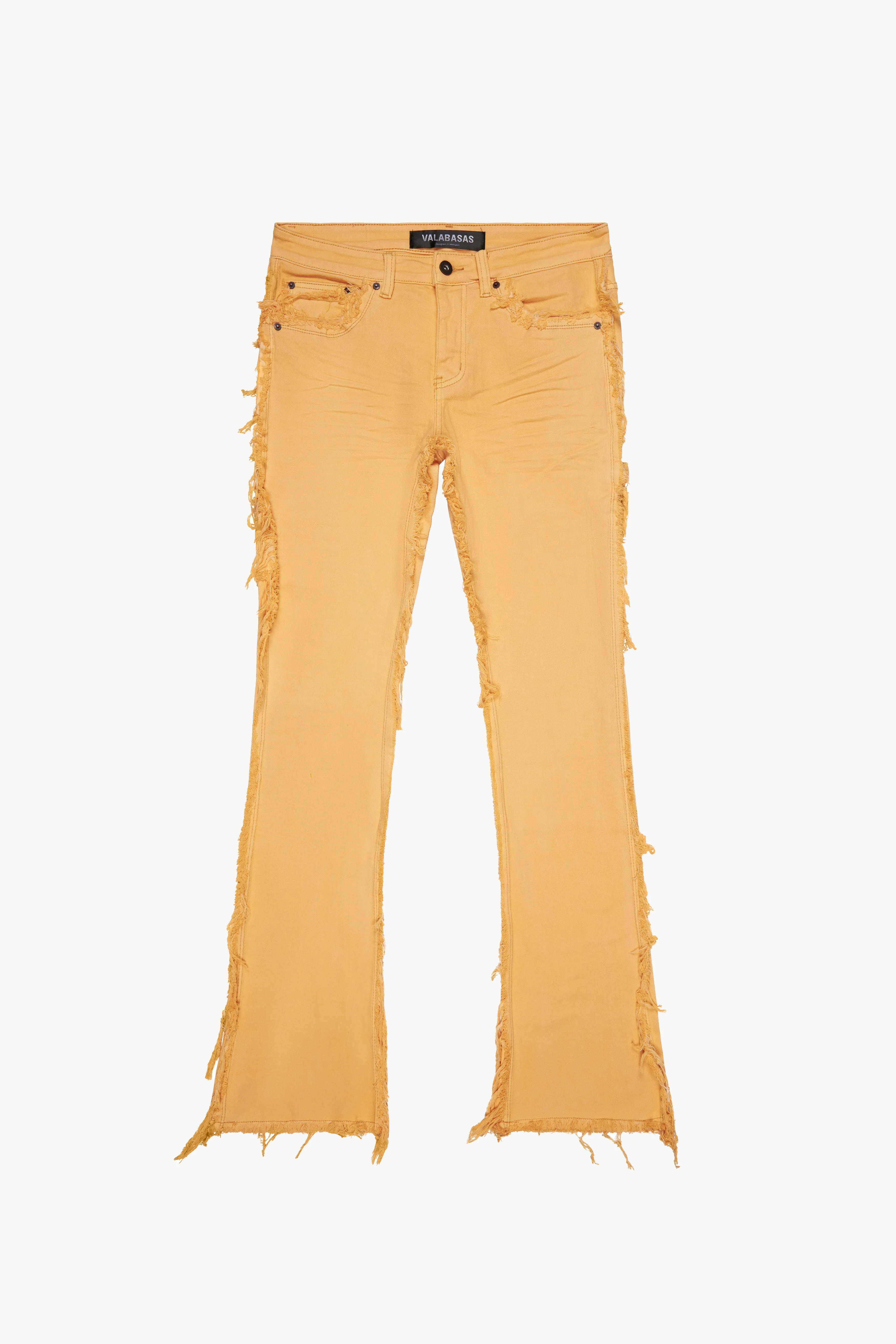 "SKYLINE" STACKED FLARE JEAN HONEY ORANGE sold by valabasas