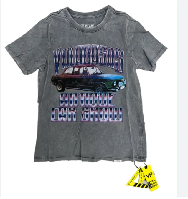 VPLAY TEE "ANTIQUE CAR SHOW” VINTAGE BLUE GREY sold by valabasas