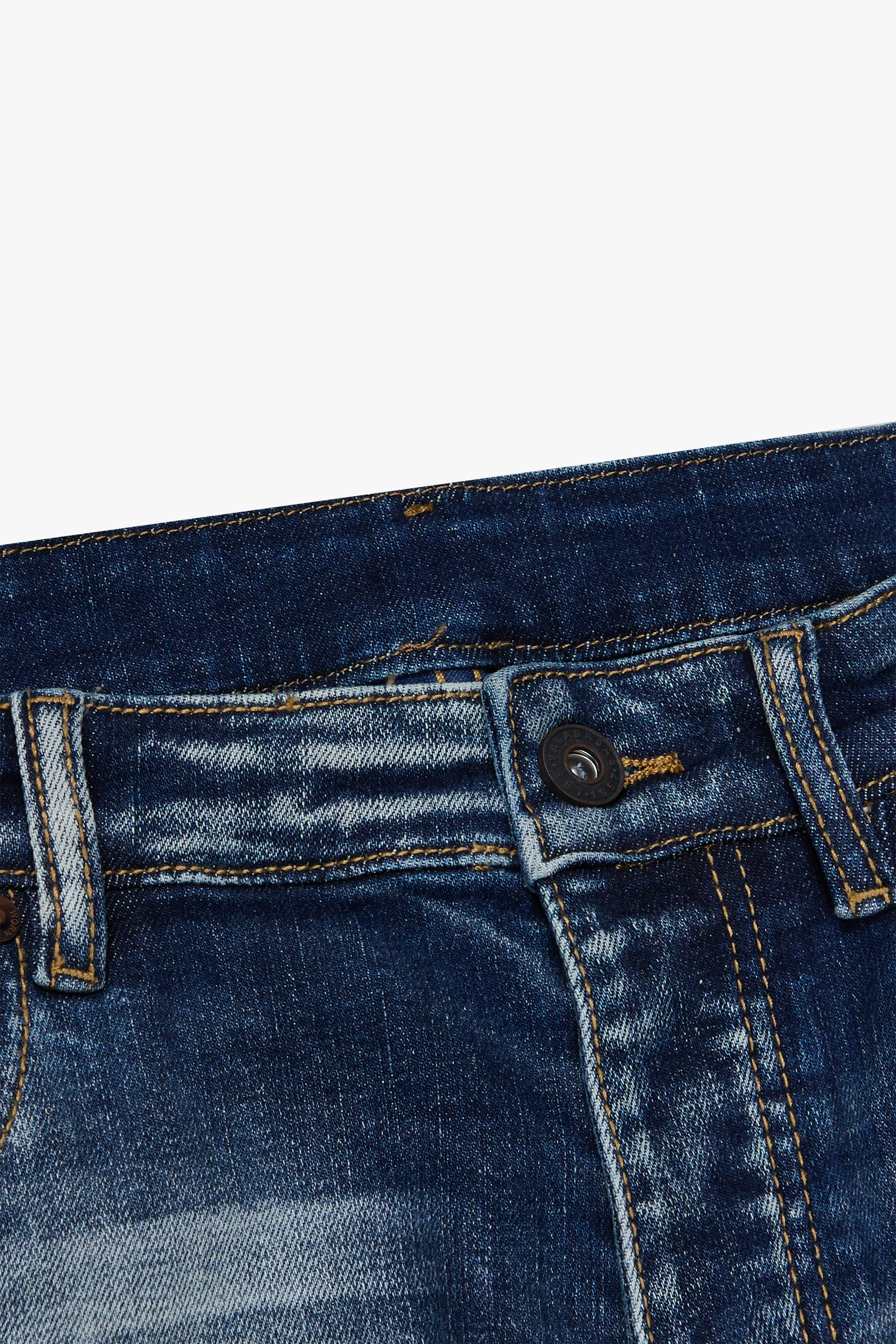 "RINGER” STACKED FLARE JEAN DARK BLUE WASH sold by valabasas product image thumbnail 2