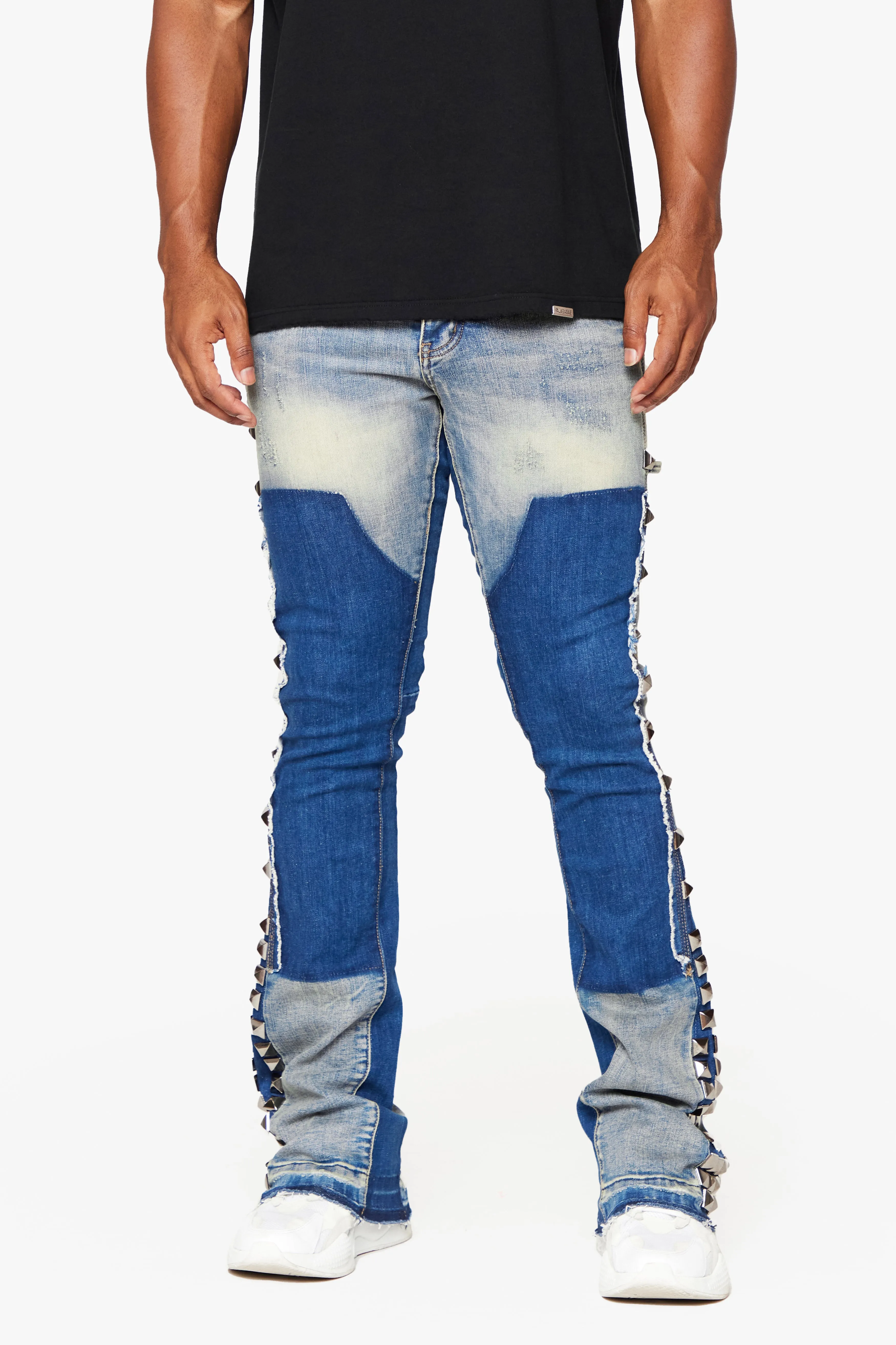 "GLAZ" STACKED FLARE JEAN BLUE BIANCA sold by valabasas product image thumbnail 4