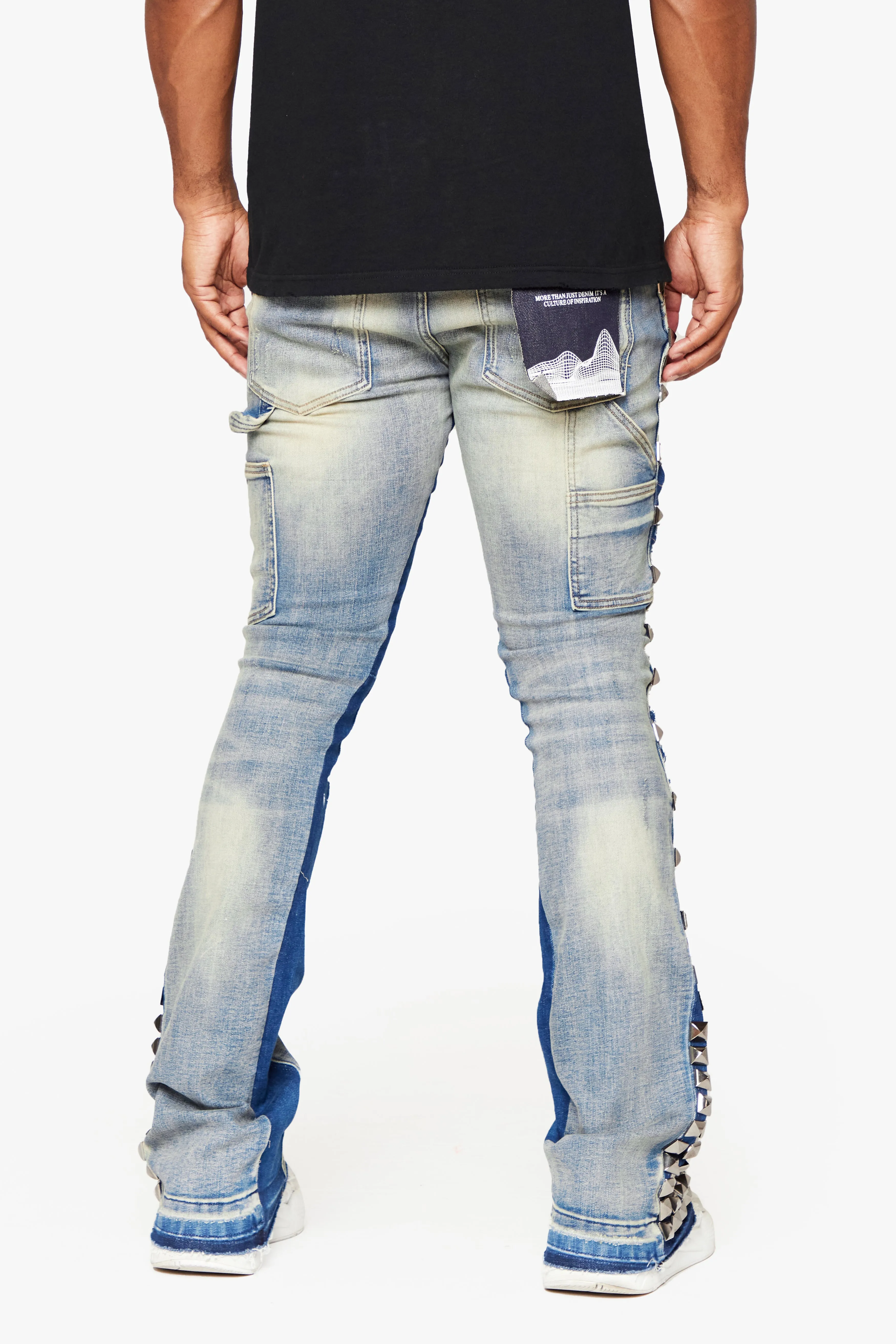 "GLAZ" STACKED FLARE JEAN BLUE BIANCA sold by valabasas product image thumbnail 5