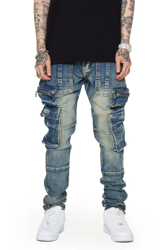 “FIGHTER” BLU SPORCO SKINNY JEAN sold by valabasas