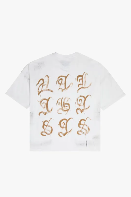 "INKED ELEGANCE" VINTAGE WHITE OVERSIZED TEE sold by valabasas