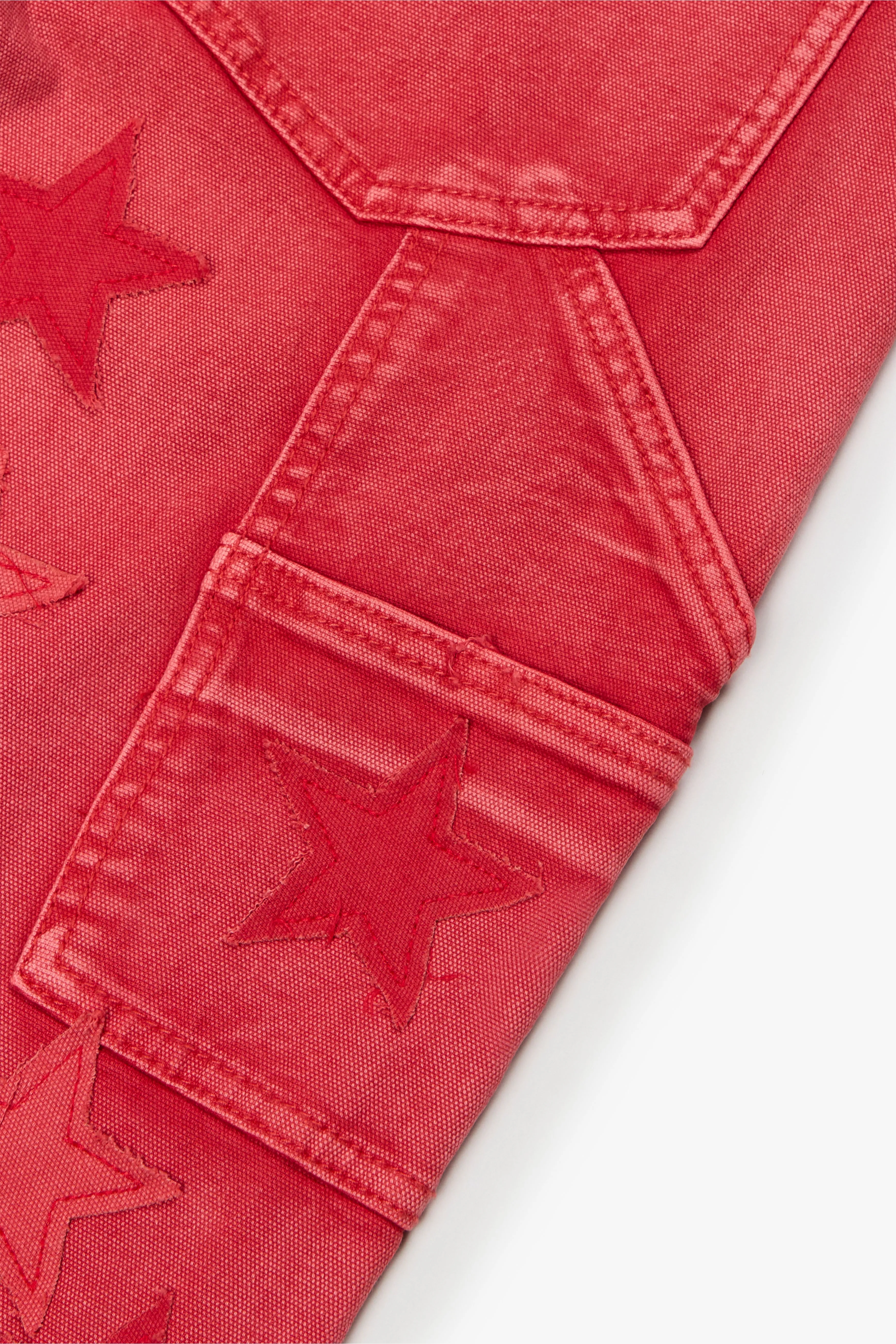 "V-STARS” STACKED FLARE JEAN RED WASH sold by valabasas product image thumbnail 4