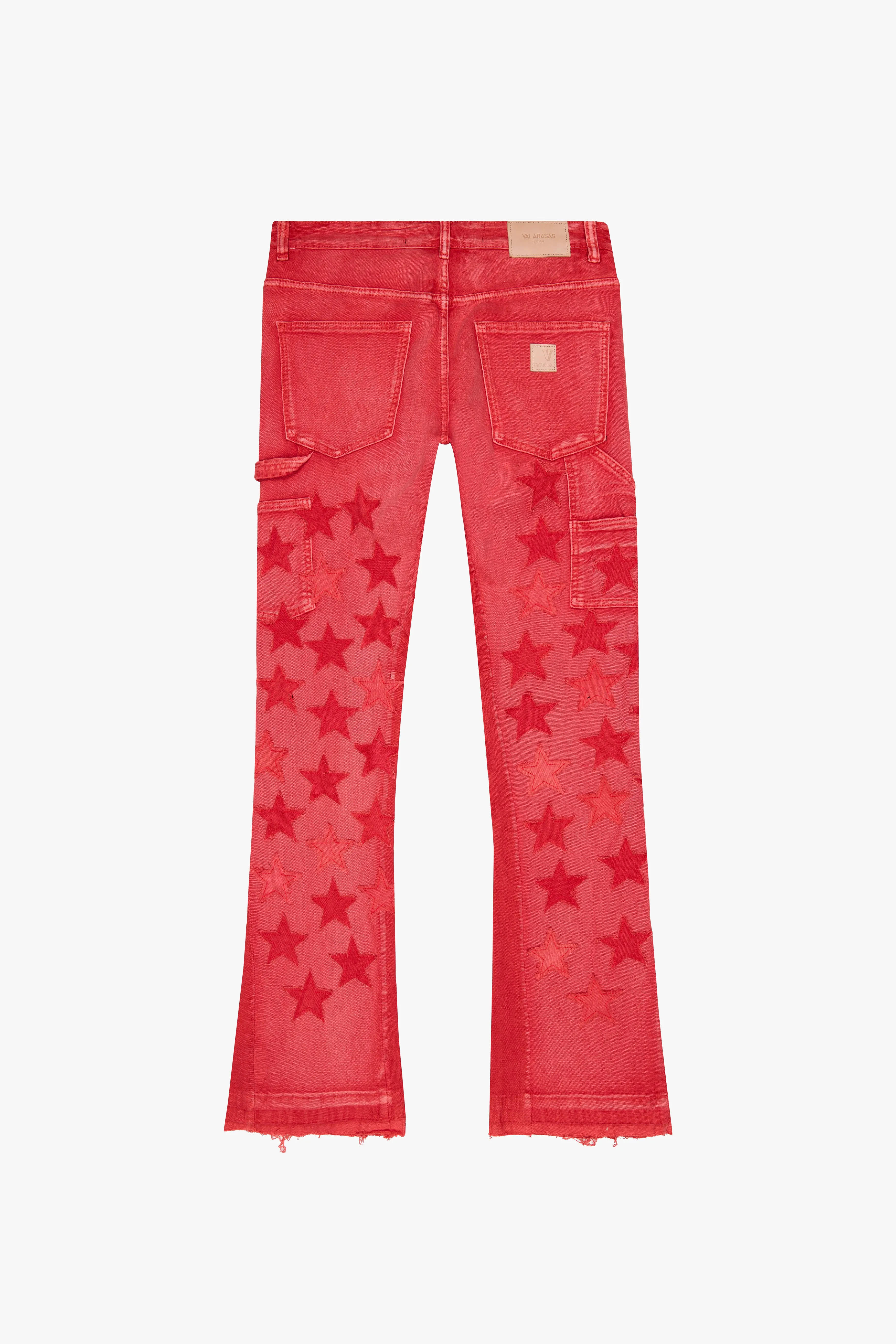 "V-STARS” STACKED FLARE JEAN RED WASH sold by valabasas product image thumbnail 3