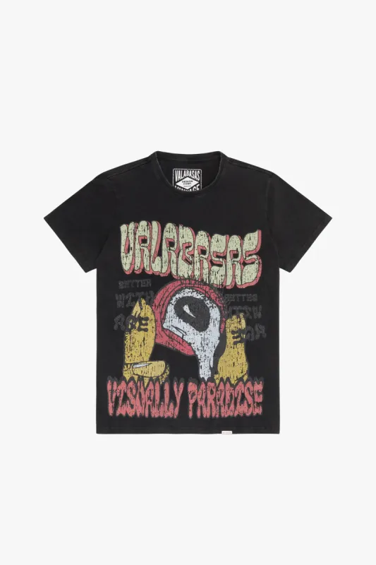 "V PARADISE" VINTAGE BLACK TEE sold by valabasas