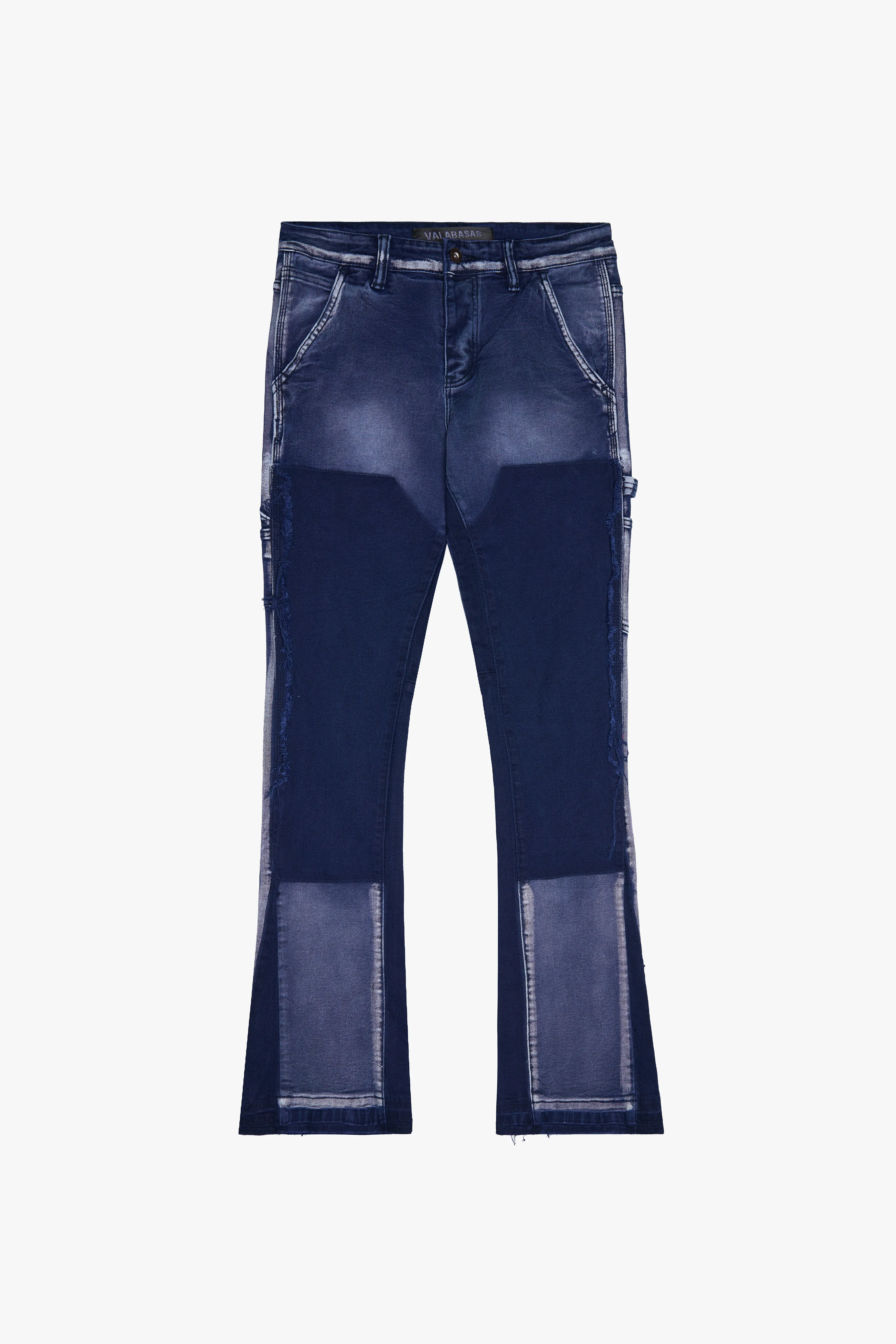 "THE CARPENTER” STACKED FLARE JEAN BLUE sold by valabasas