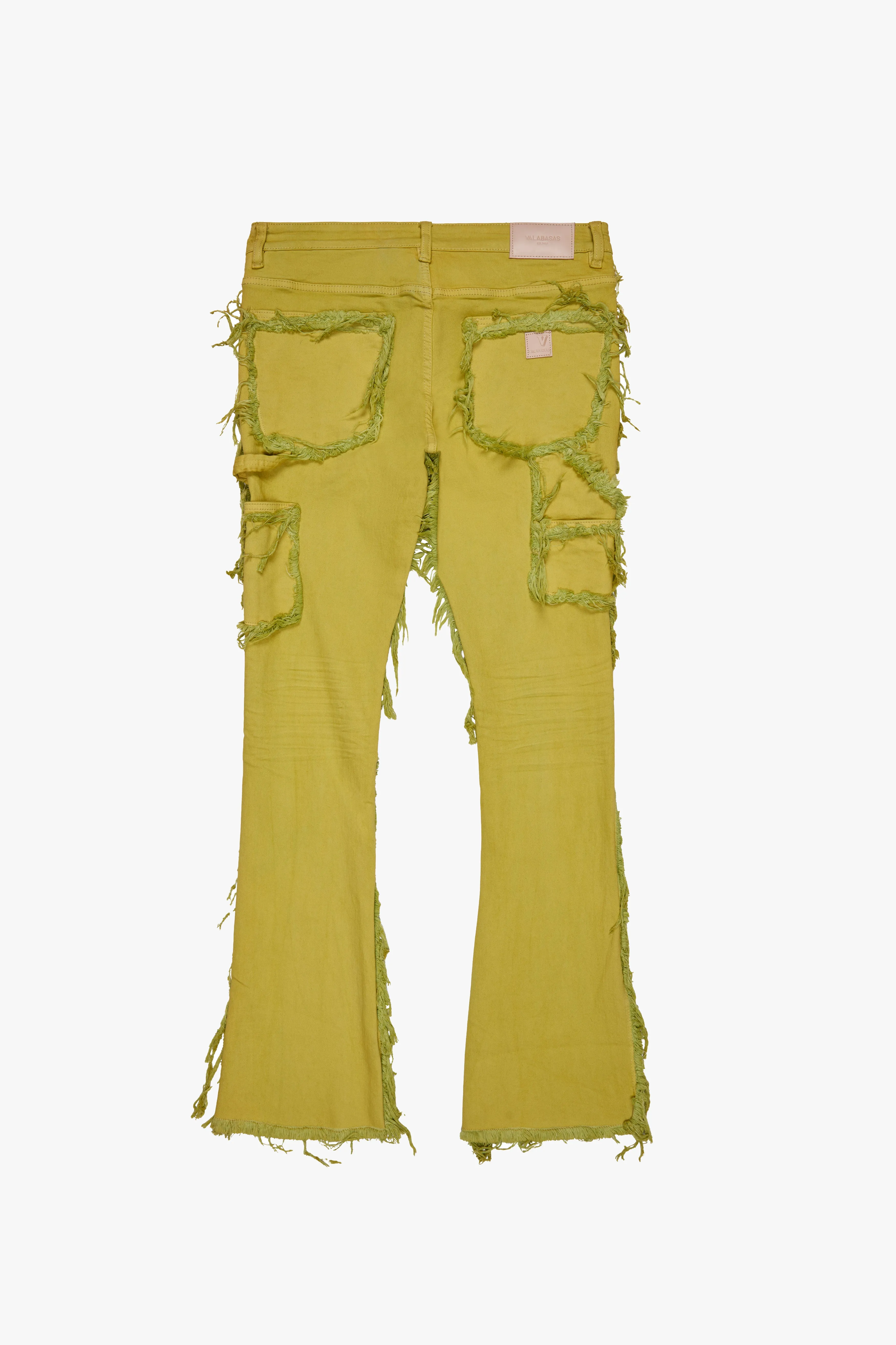 "SKYLINE" STACKED FLARE JEAN NEON YELLOW sold by valabasas product image thumbnail 3