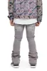 “ALPHA” GREY JACQUARD STACKED FLARE JEAN sold by valabasas
