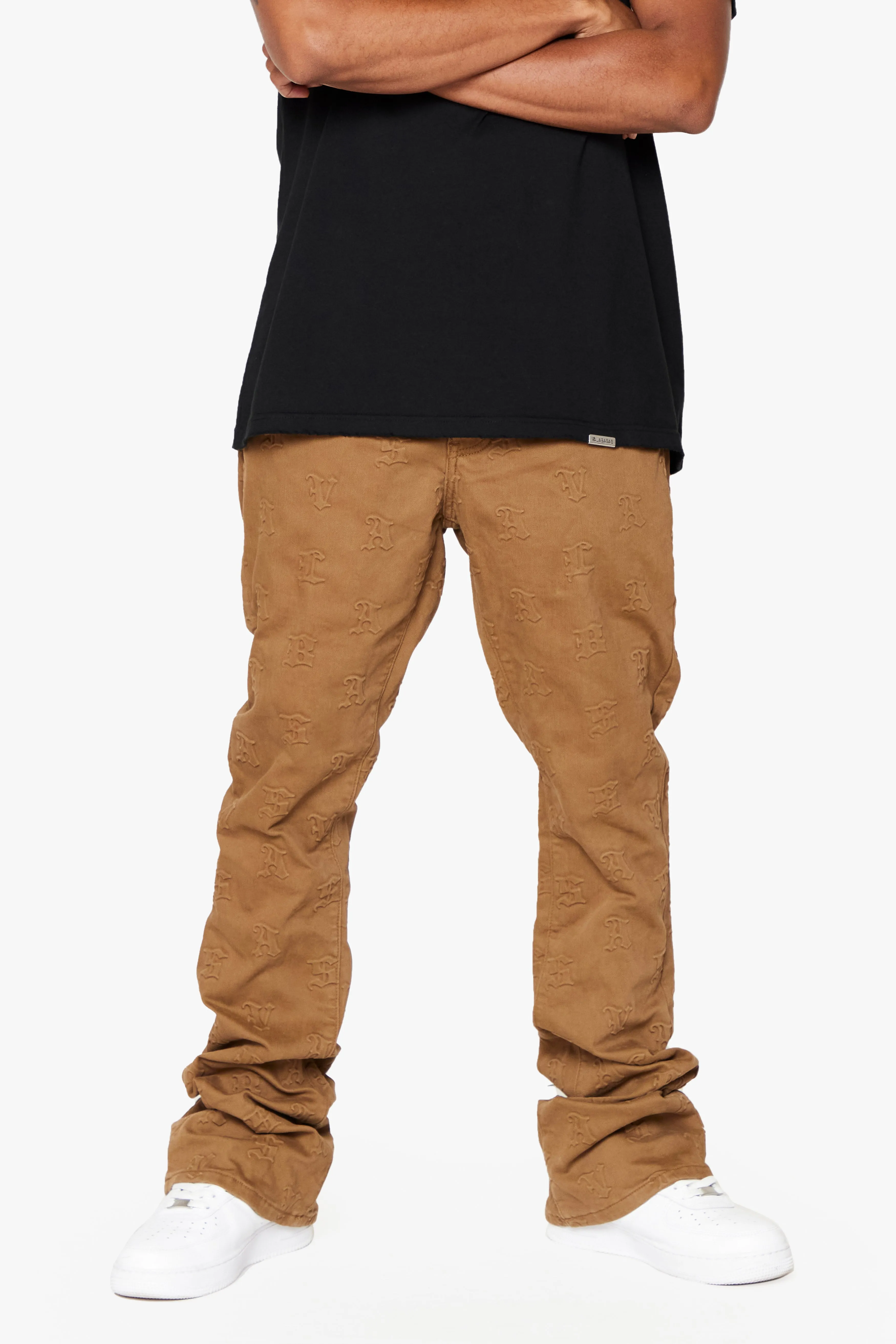 "FRITH”STACKED FLARE JEAN BROWN sold by valabasas