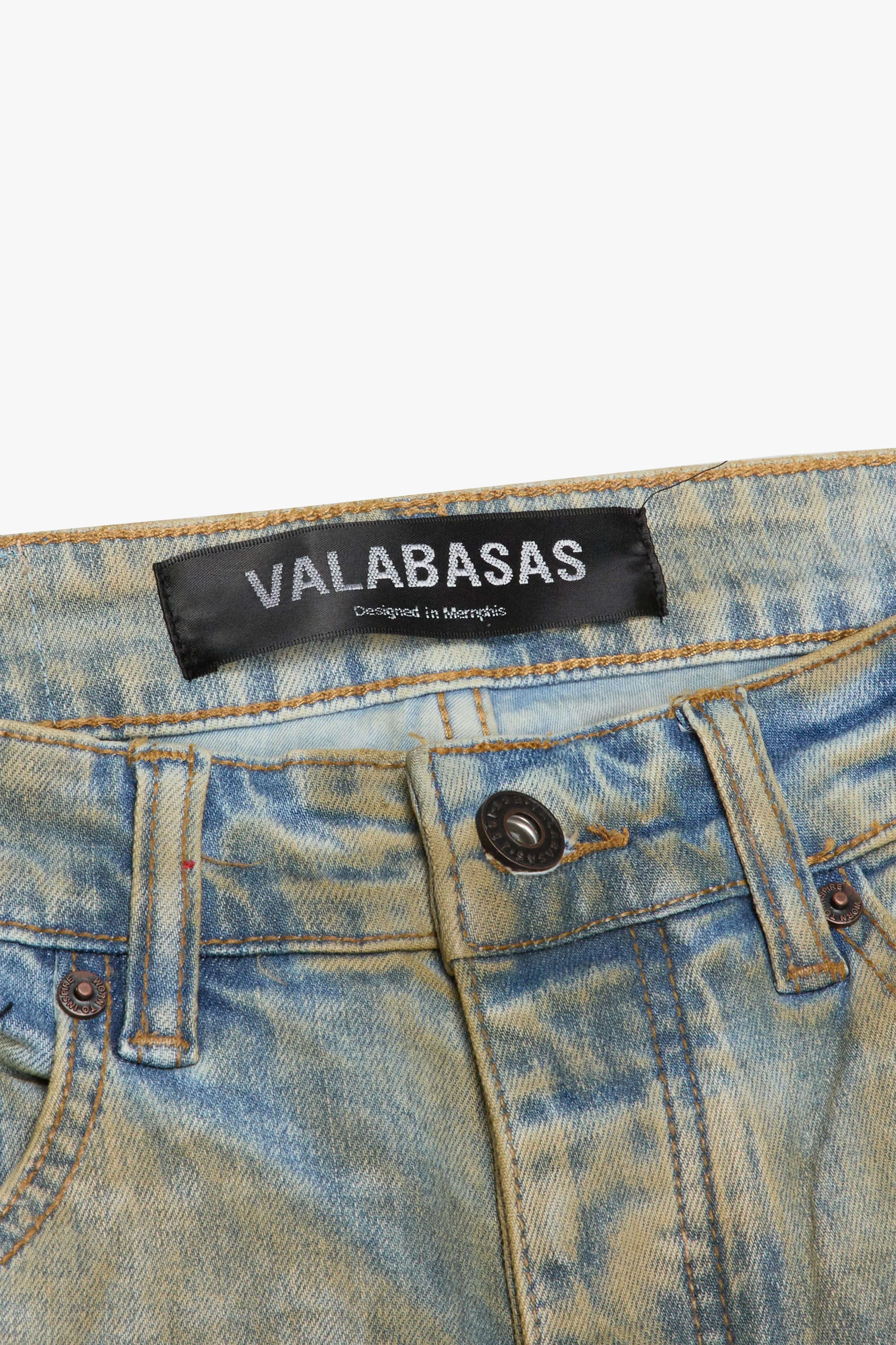 "KNEEBOARD" VINTAGE WASH BAGGY DENIM JEAN sold by valabasas product image thumbnail 3