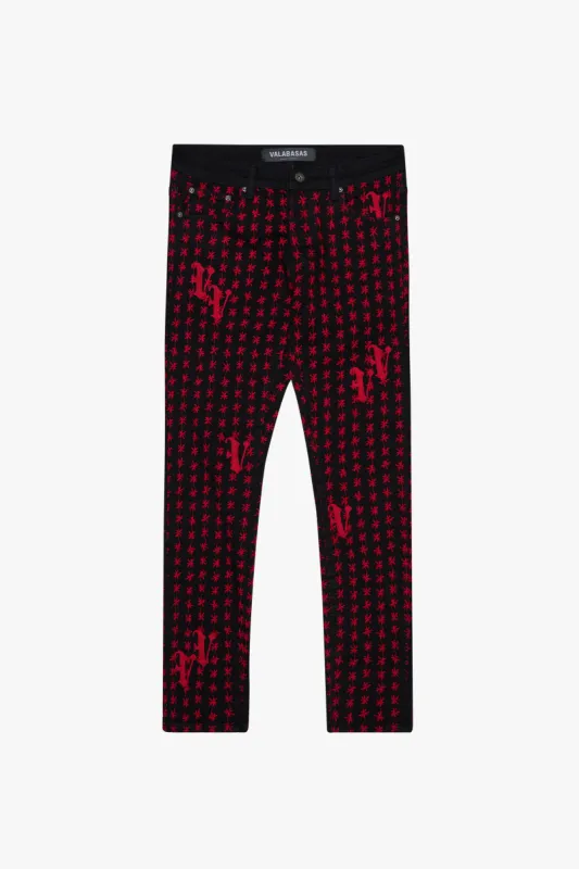 "ASTERISK" SKINNY BLACK / RED sold by valabasas