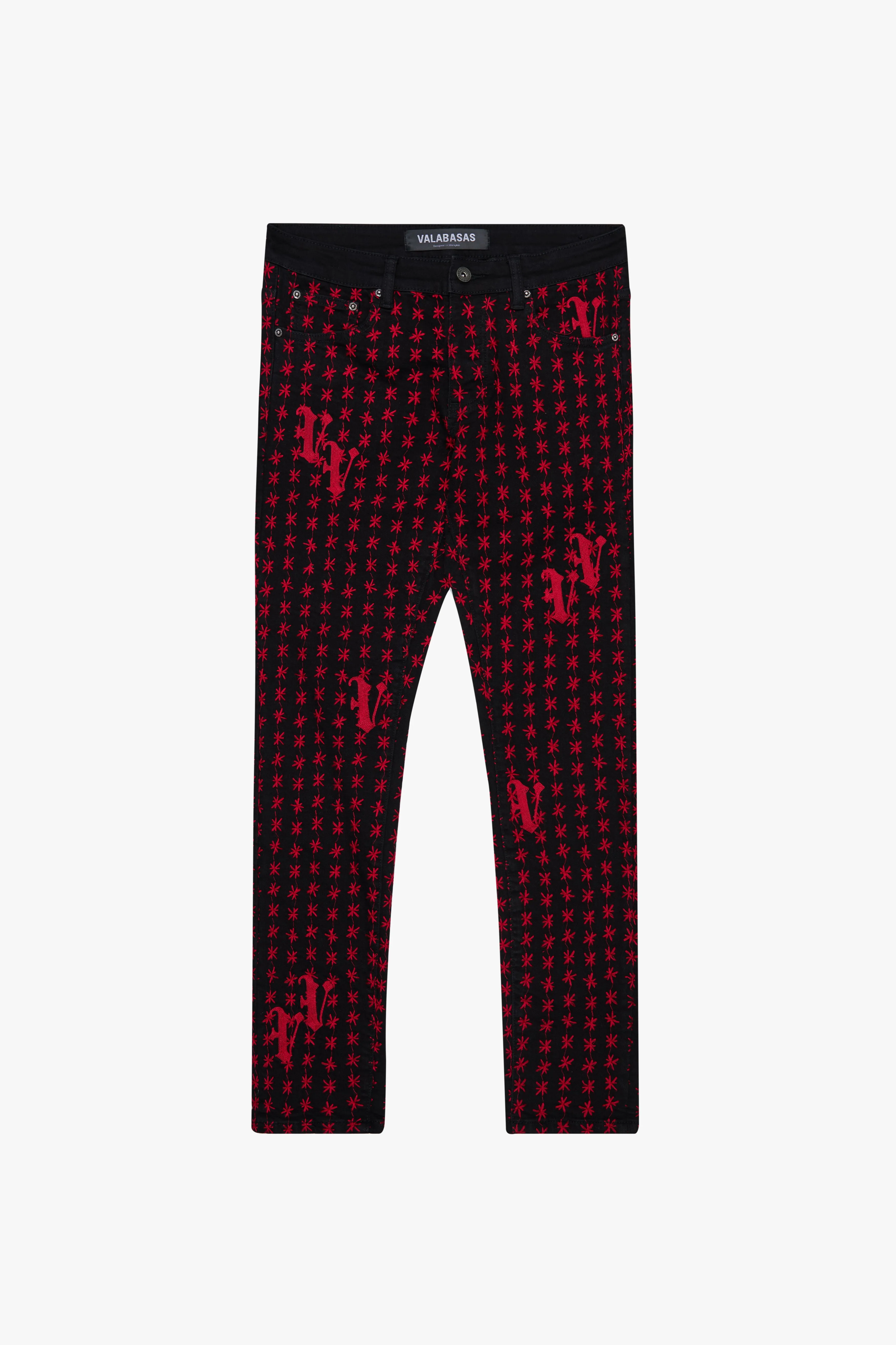 "ASTERISK" SKINNY BLACK / RED sold by valabasas